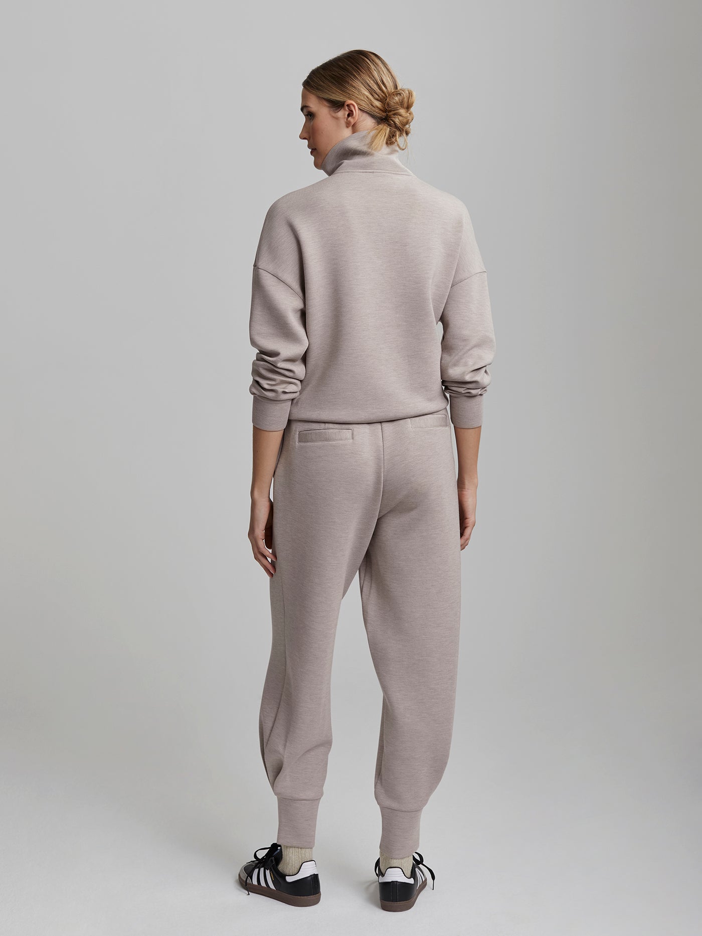 Varley The Relaxed Pant 25 - Women's High Waisted Lounge Pants in Taupe Marl | Soft Stretchy Yoga Pants for Home, Work & Travel
