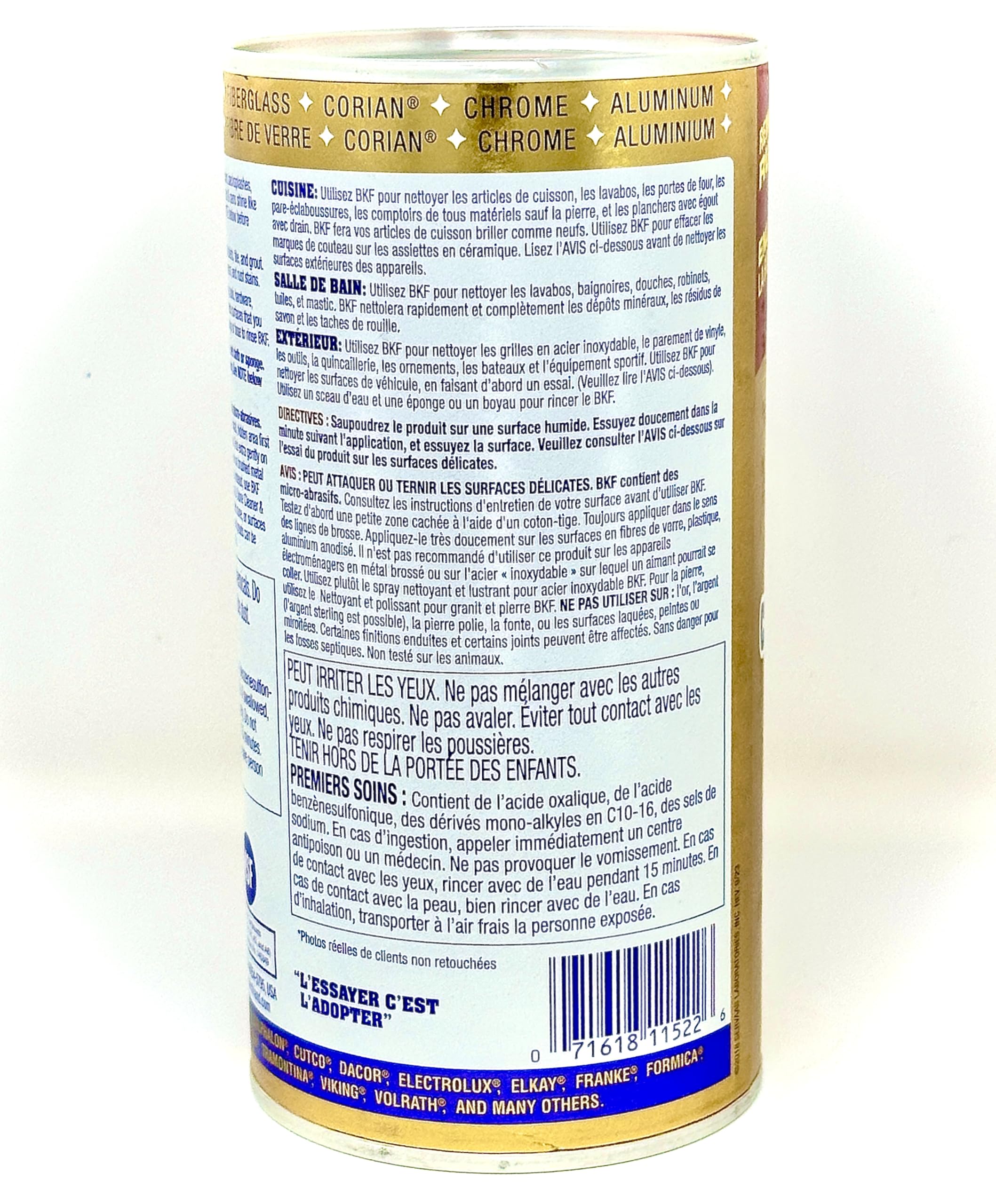 Bar Keepers Friend Cleanser Powder 425g - Multi-Purpose Stain Remover for Kitchen, Bathroom & Cookware | Rust & Hard Water Stain Remover