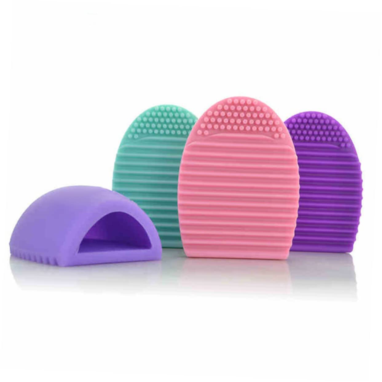 FRCOLOR Silicone Makeup Brush Cleaner & Sponge Cleaning Mat - Black Cosmetic Brush Egg Tool for Professional & Home Use | Perfect for Makeup Artists, Beauty Enthusiasts & Daily Brush Maintenance