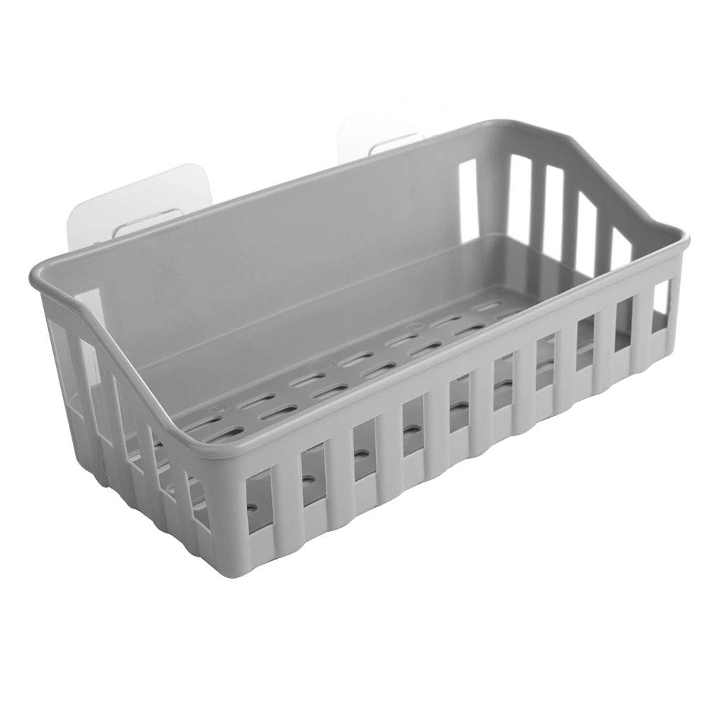 Space Saving Shower Storage Shelf with Strong Suction Cups - Waterproof Bathroom Organizer for Shampoo, Soap & Beauty Products | Perfect for Kitchen & Bathroom Organization (Gray)