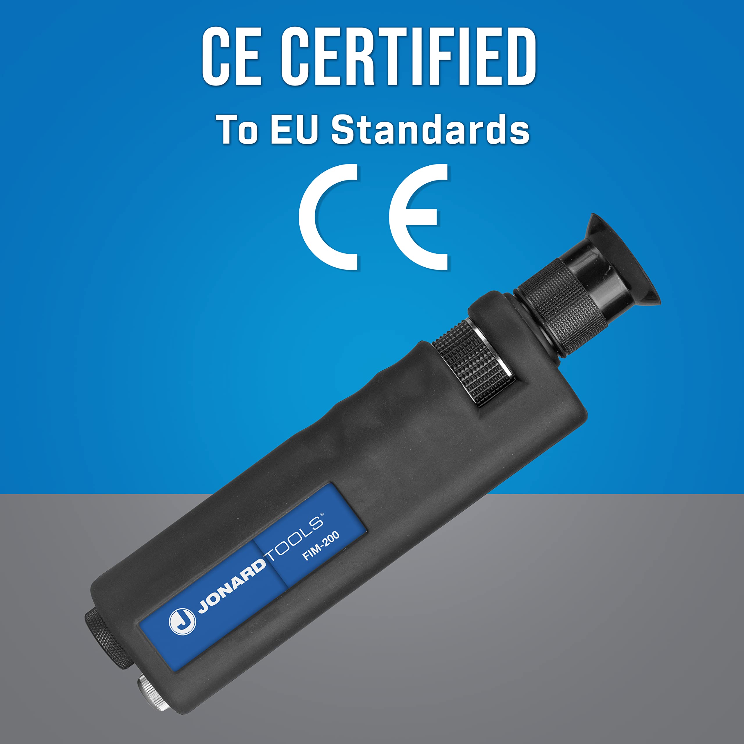 Jonard Tools FIM-200 200x Magnification Fiber Optic Inspection Microscope with FC/SC/ST/LC Adapters - Ideal for Network Testing, Cable Installation & Telecom Maintenance