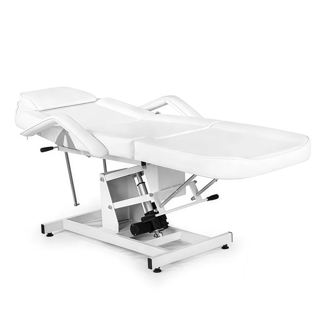 Greenlife Basic One Motor Electric Facial Bed Tattoo Chair - Adjustable Beauty Salon Spa Massage Table in White/Black (CH246) | Perfect for Facial Treatments, Tattoo Sessions & Spa Relaxation