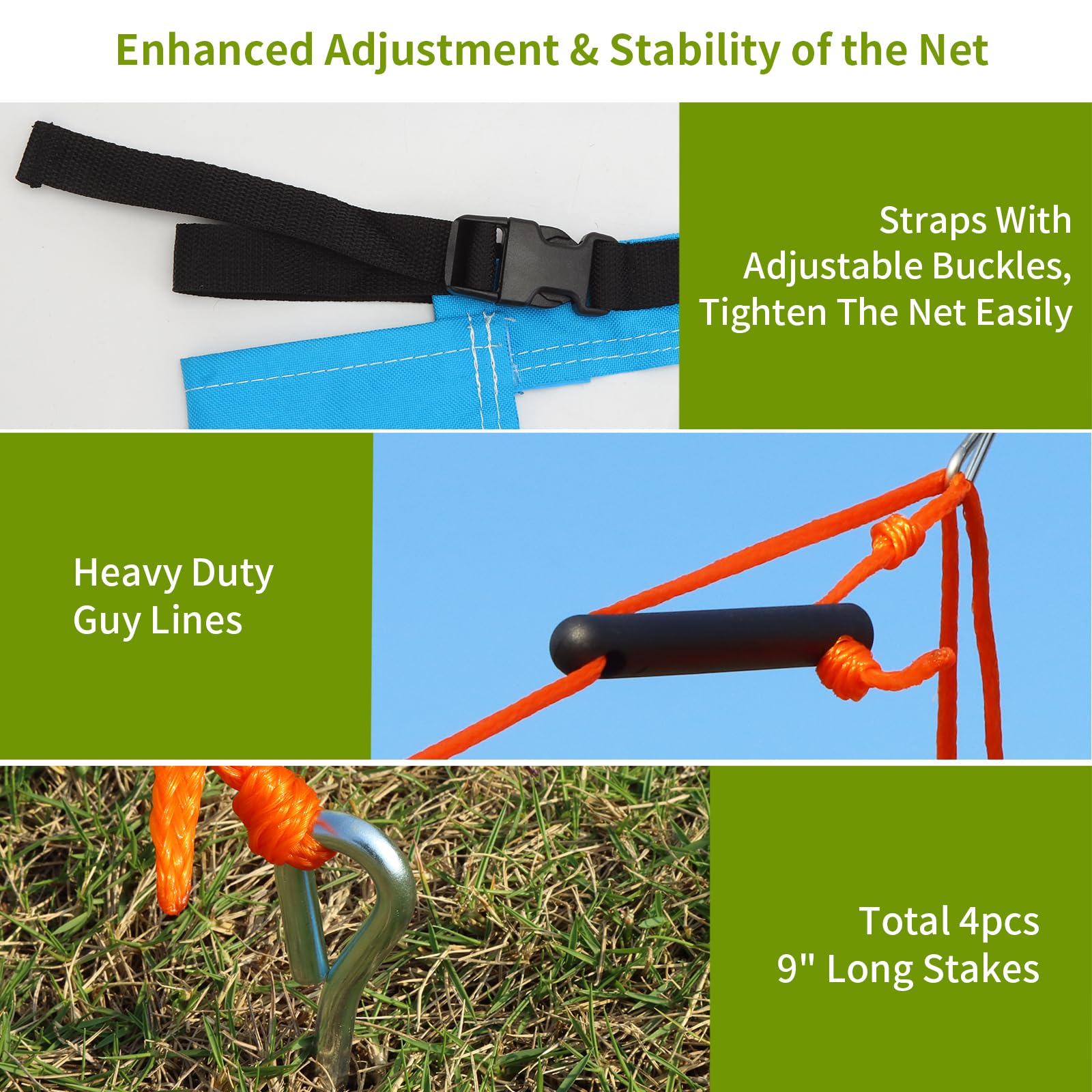 Premium Outdoor Volleyball Net Set - Adjustable Height Rust-Resistant Poles, 32ft Heavy-Duty Anti-Sag Net, Includes PU Volleyball, Air Pump, Carry Bag & Boundary Lines - Perfect for Backyard, Beach & Park Games