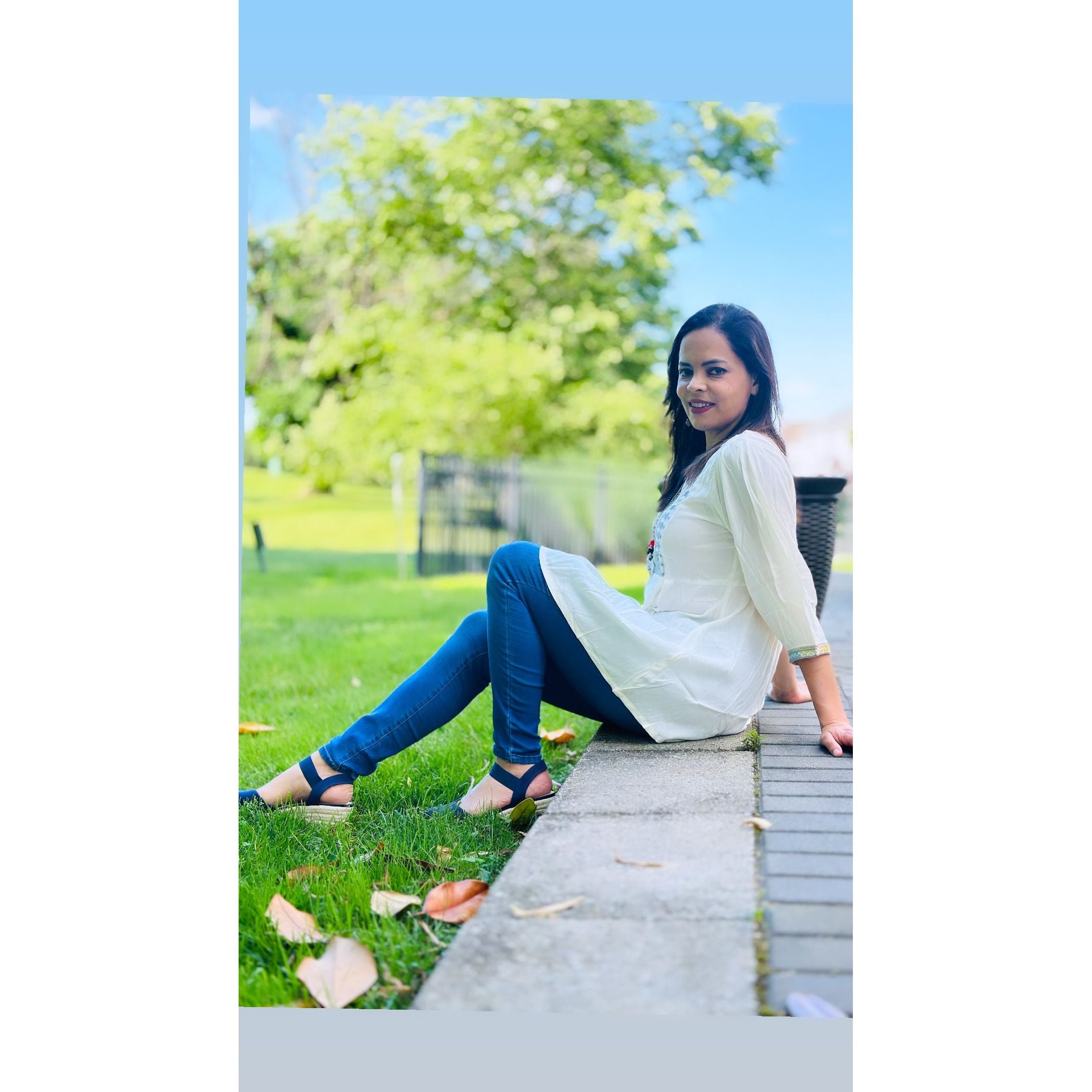 Elegant White Short Kurti for Women with Yolk Embroidery - Perfect for Casual Wear, Festivals & Ethnic Outfits