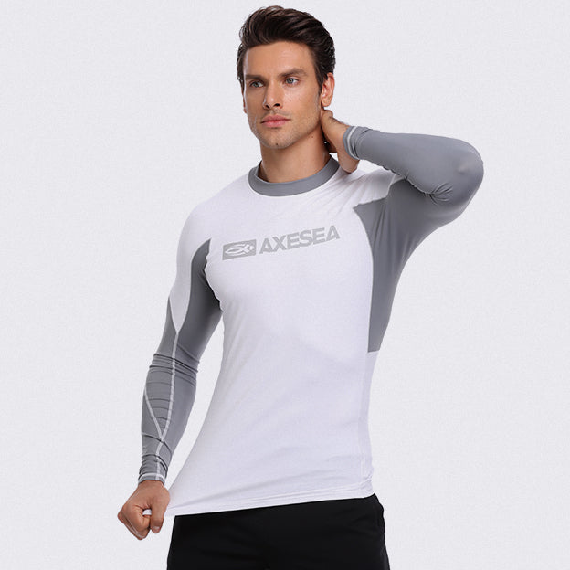 Men's UPF 50+ Long Sleeve Rash Guard Shirt - Sun Protection Swim Shirt for Surfing, Swimming & Outdoor Activities