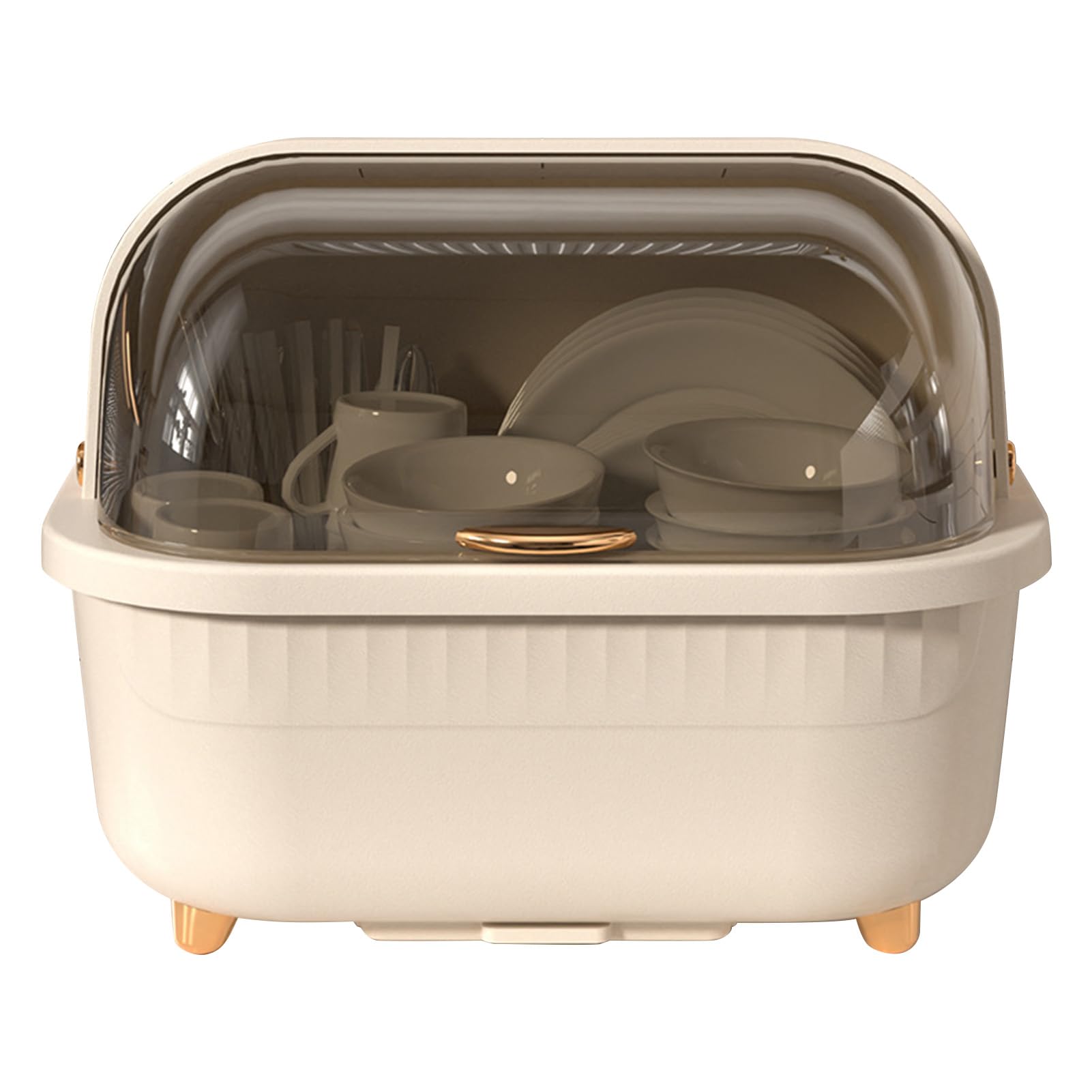 **Apricot M Dish Drying Box with Drain Holes & Lid - Kitchen Dish Drainer Rack for Bowls, Plates & Utensils - Space-Saving Countertop Organizer for Home & Restaurant Use**