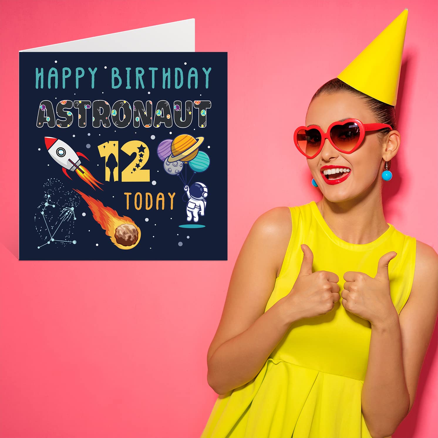 12th Birthday Card for Boys & Girls - Space Astronaut Theme, 12 Year Old Birthday Greeting Card (5.7x5.7 Inch) - Perfect for Son, Daughter, Niece, Nephew or Grandson | Great for Space-Themed Parties & Milestone Celebrations