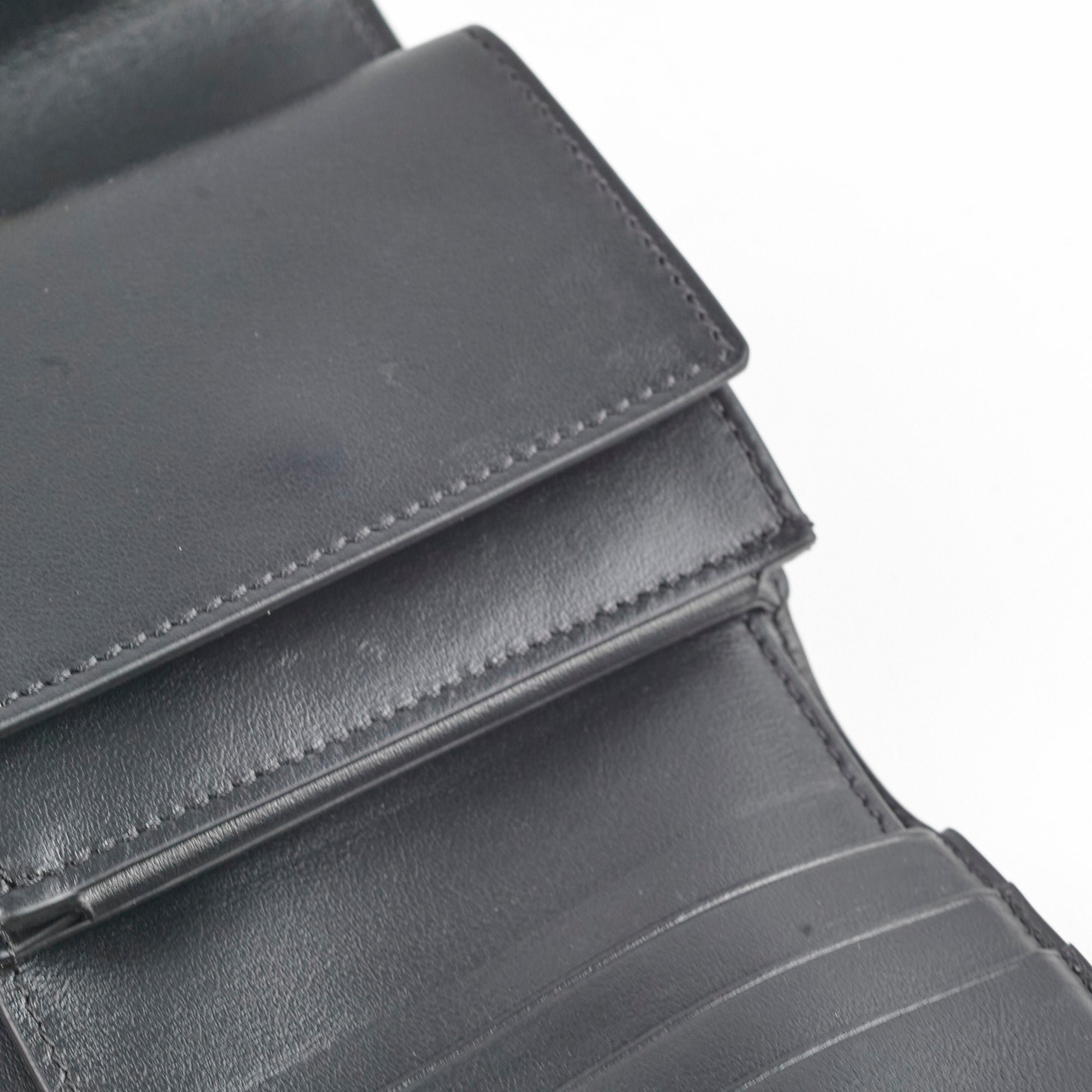Celine Compact Wallet with Coin Pocket & Triomphe Logo in Shiny Calfskin Leather - Perfect for Everyday Use & Travel Accessories