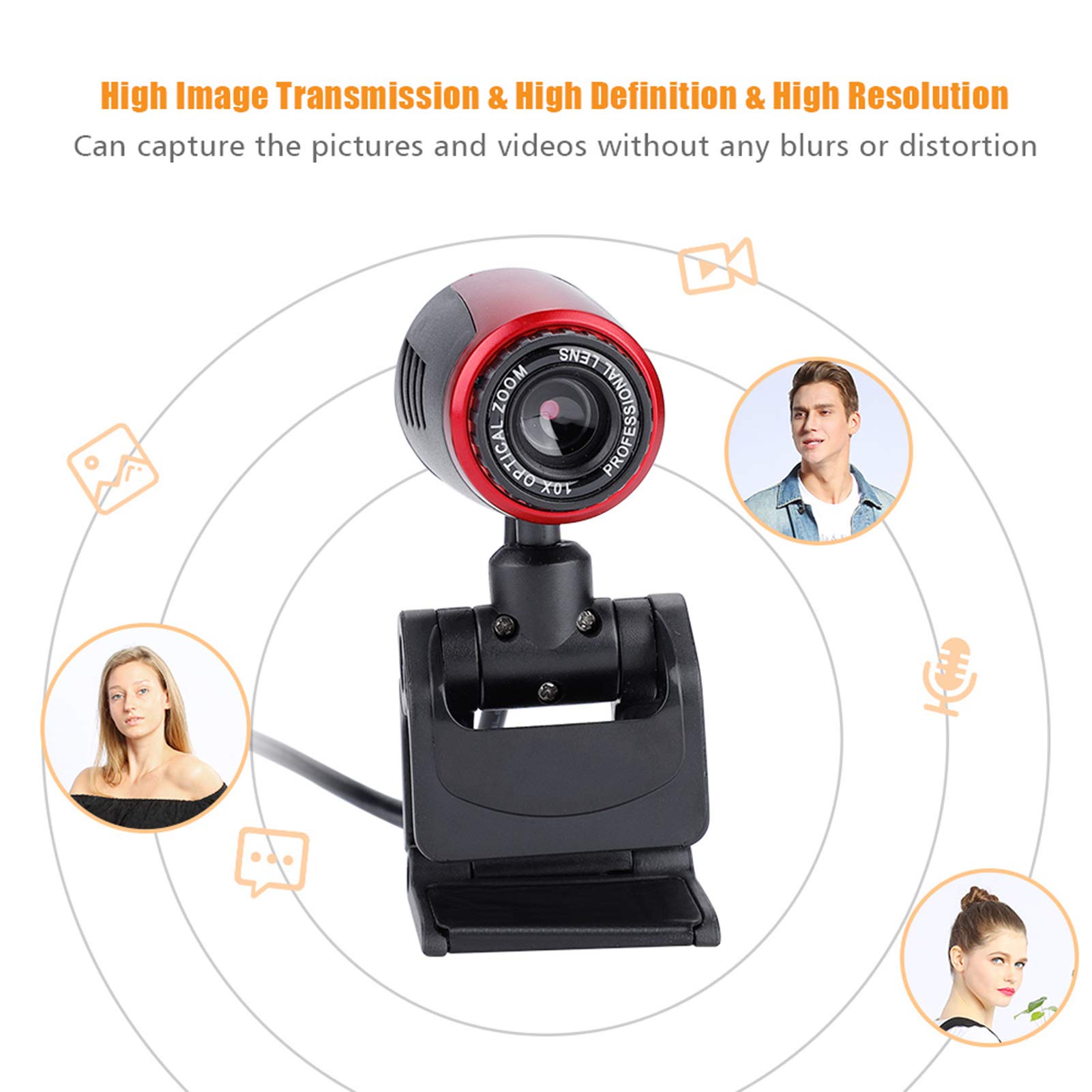 360 Degree Web Camera for Laptop & PC - Plug & Play USB 2.0 with 640x480 Resolution - Perfect for Video Conferencing, Online Classes & Streaming