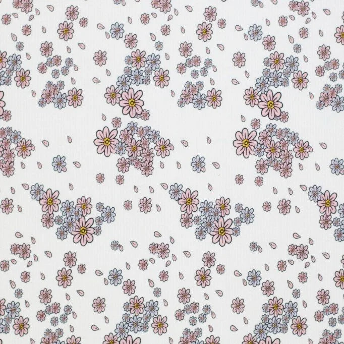 Soft Cotton Poplin Fabric with Floral Leaf Print - Perfect for Dresses, Blouses & DIY Sewing Projects