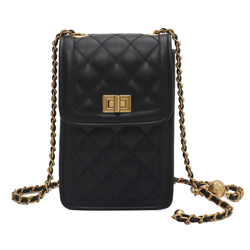 Stylish Women's PU Leather Quilted Crossbody Bag - Fashion Messenger Shoulder Purse with Chain Strap for Phone & Wallet | Perfect for Work, Travel & Everyday Use
