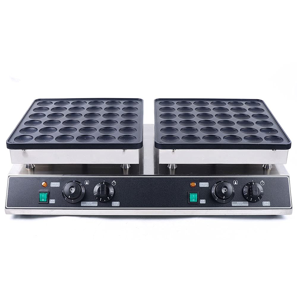 72-Hole Electric Mini Dutch Pancake Maker, Commercial Waffle & Pizzelle Baker Machine for Restaurants, Bakeries, and Home Use – Perfect for Breakfast, Snacks, and Dessert Making