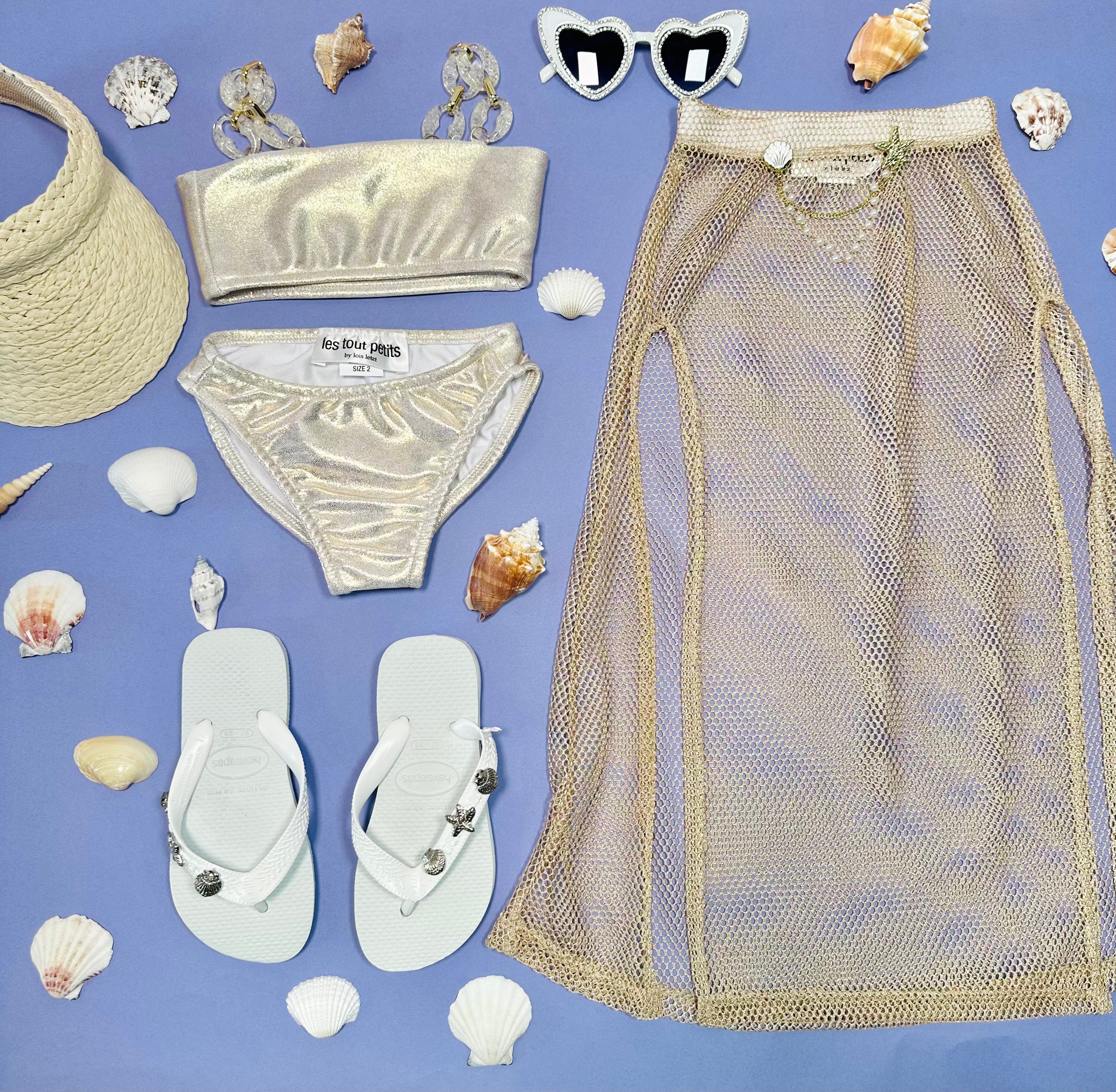 SEASHELL CHAIN MESH SKIRT for Women - Fashionable Beach Cover Up Skirt, Boho Summer Skirt with Seashell Details - Perfect for Beach Vacations, Music Festivals & Boho Outfits