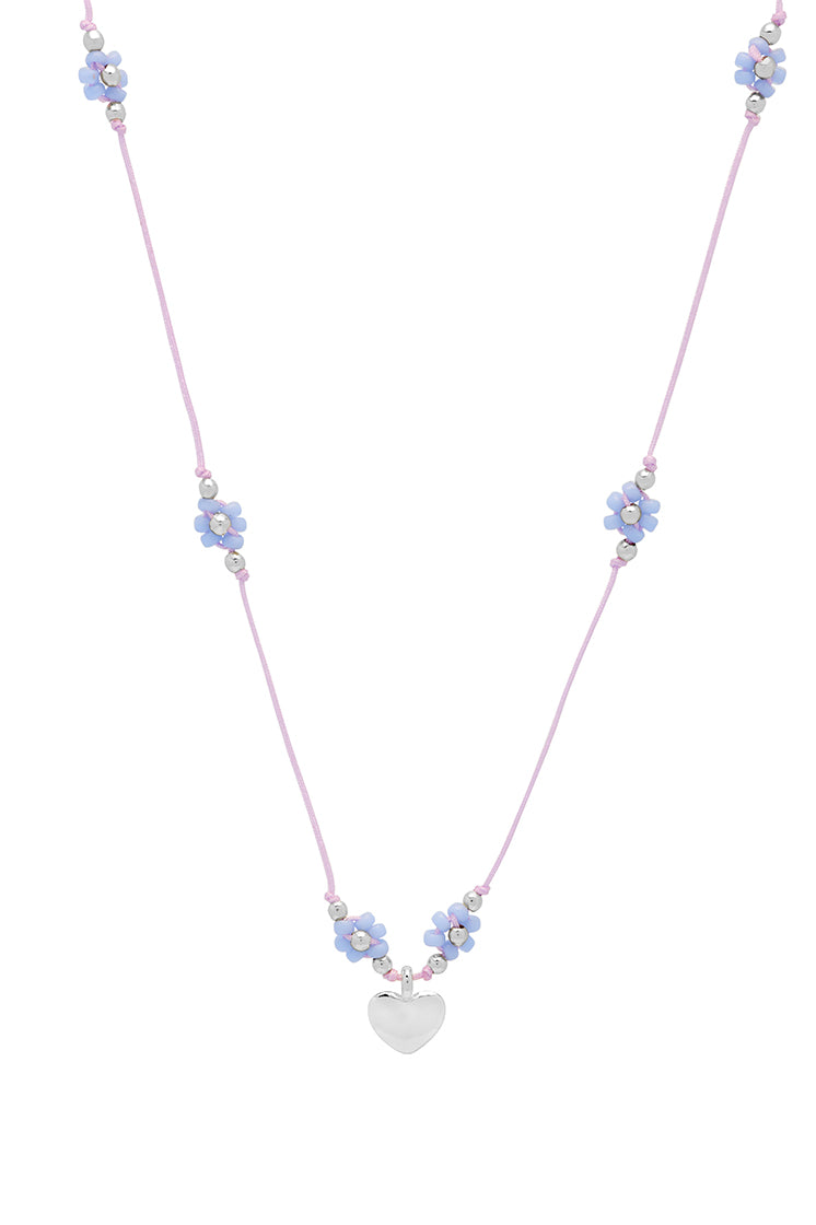 Elegant Flower Heart Miyuki Beaded Necklace for Women - Perfect for Weddings, Anniversaries & Romantic Gifts