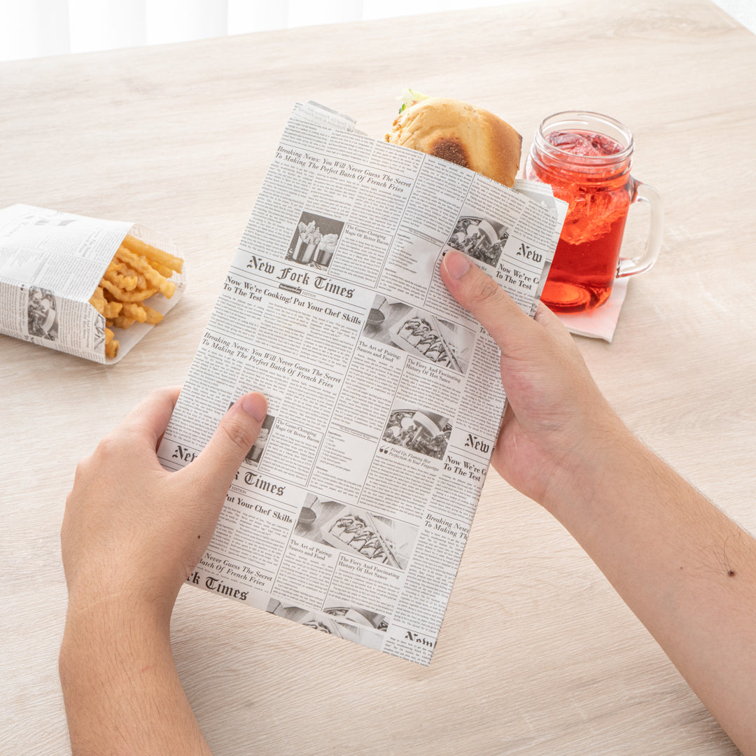Eco-Friendly Newsprint Paper French Fry & Snack Bags - 7
