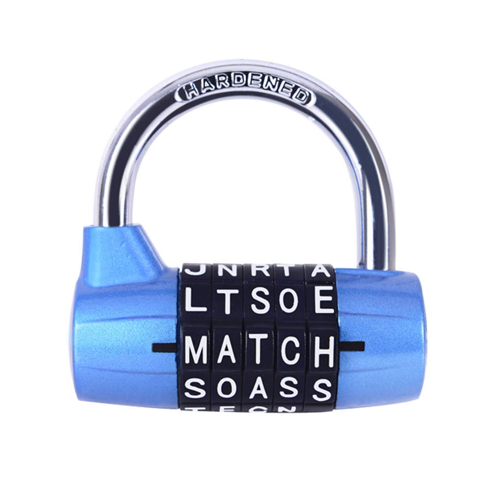 5-Digit Combination Padlock - Large Extended Beam Storage Cabinet Door Handle Lock, Gym & Luggage Locker Security (Blue) | Durable for Wardrobe, Gym Lockers & Travel Bags