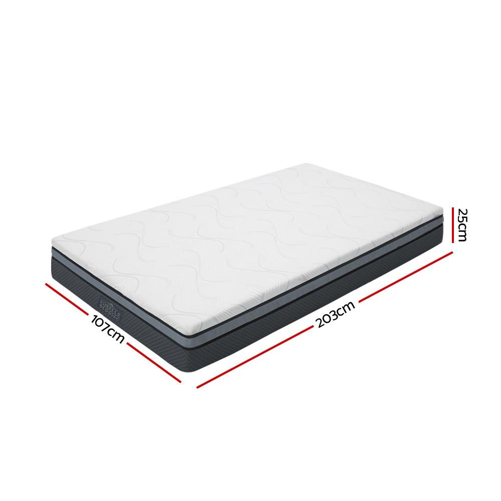 Cool Gel Memory Foam Mattress King Single Size - Pressure Relief & Cooling Sleep Support for Back Pain, Hot Sleepers - Perfect for Bedroom, Guest Room & Dorm Use