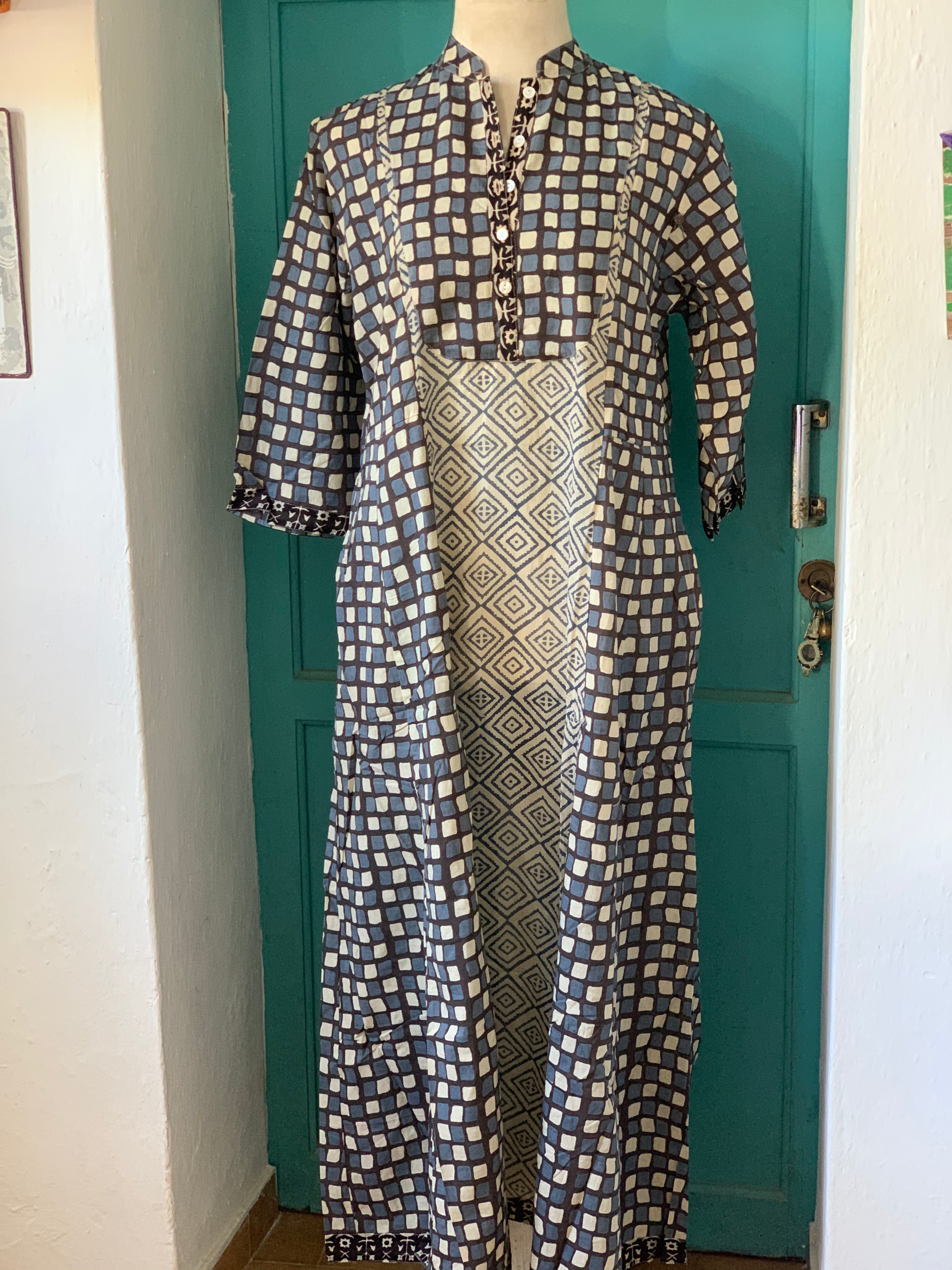 Boho Ethnic Block Print Maxi Dress - Flowy Summer Beach Dress for Women | Perfect for Vacations, Music Festivals & Boho Chic Outfits