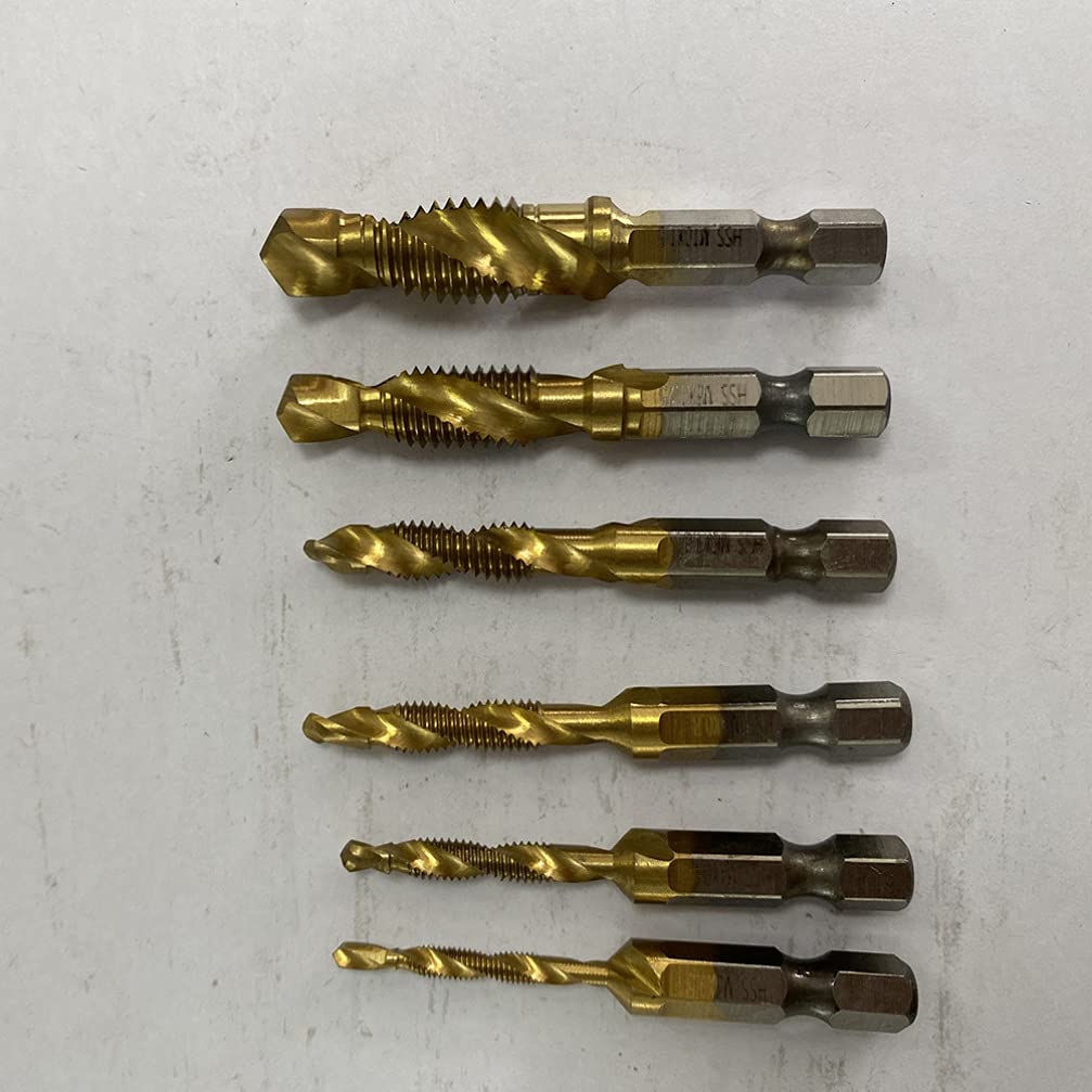 EXCEART 6-Piece Tapping Cone Drill Bit Set - High Speed Steel Wood Hole Drill Bits for Carpentry, Pocket Hole Drilling & Woodworking - Perfect for DIY Projects, Furniture Making & Home Repairs