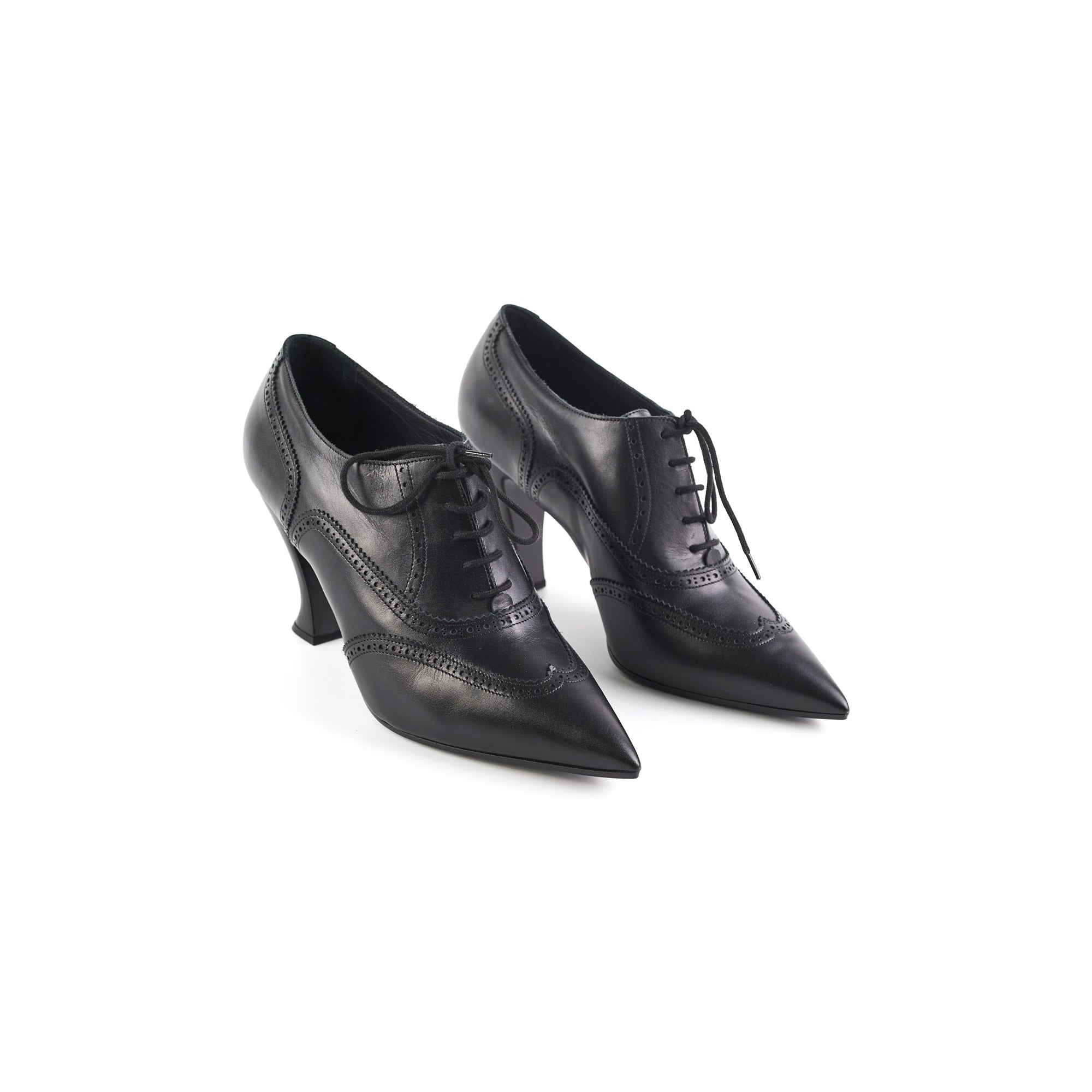 Chanel Black Lace Up Ankle Boots Women's Size 40.5 - Luxury Leather High Heel Shoes for Party, Date Night & Formal Occasions