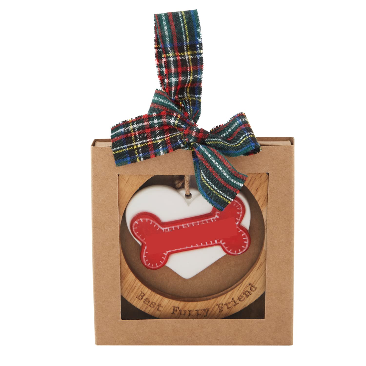 Mud Pie Personalized Dog Christmas Ornament - 3.5 Inch Custom Pet Keepsake for Tree Decor, Gift for Dog Lovers, Holiday Home & Office Decoration