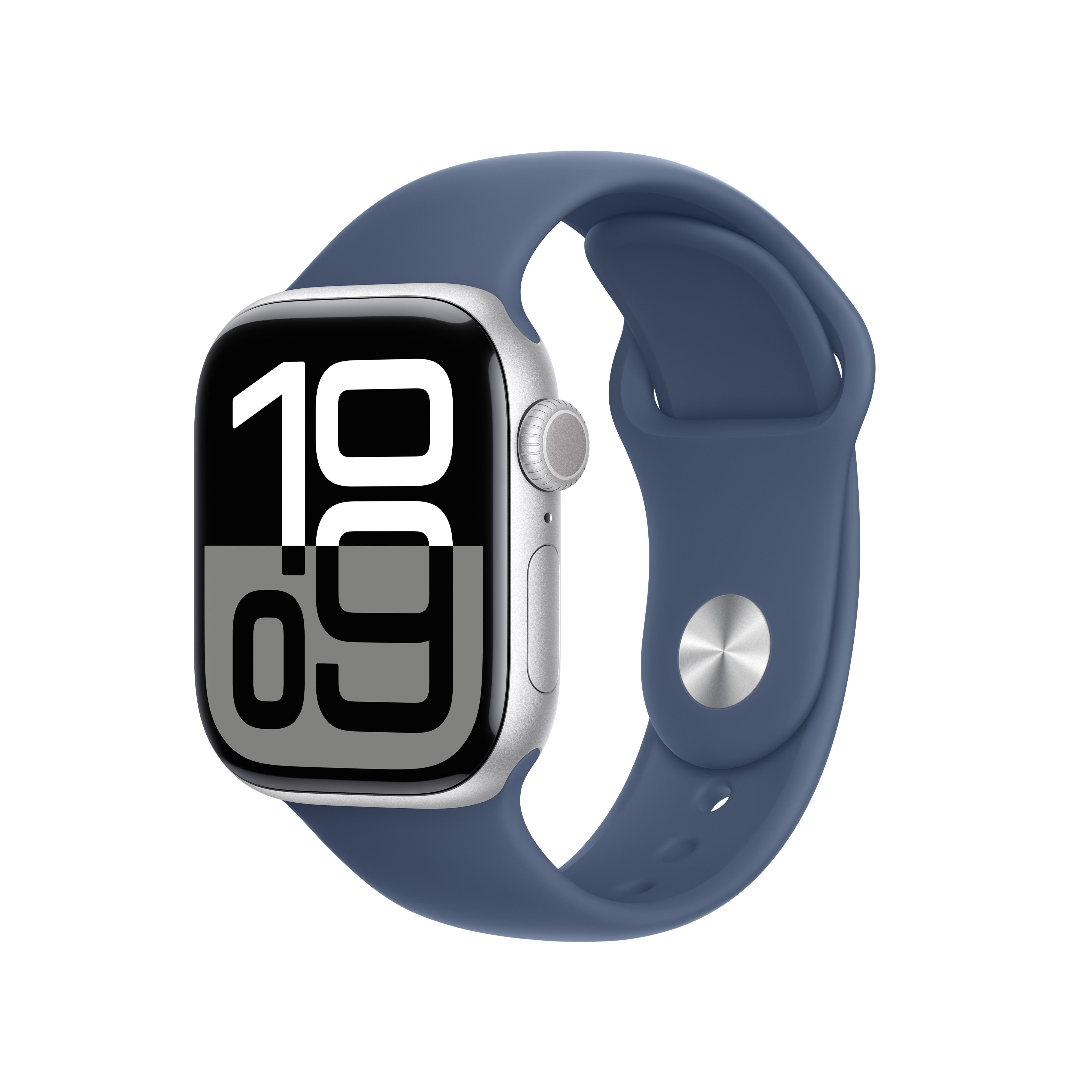 Apple Watch Series 10 GPS 42mm Silver Aluminum Case with Blue Denim Sport Band - Perfect for Fitness Tracking, Running & Everyday Wear