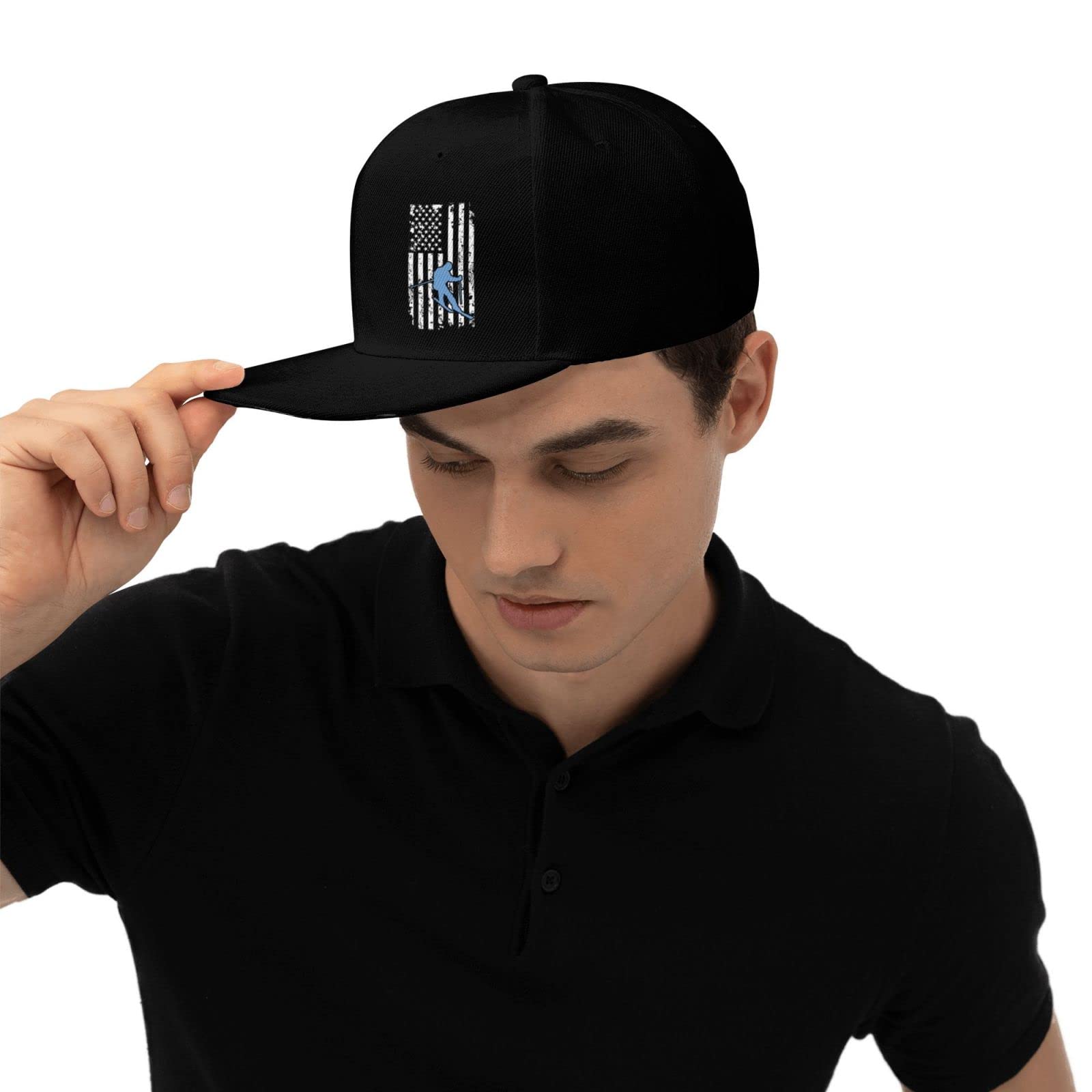 Adjustable Snapback Hats for Men & Women - Flat Brim Baseball Cap with Fashionable Hip Hop Style - Black Trucker Hat for Casual Wear, Street Fashion & Outdoor Activities