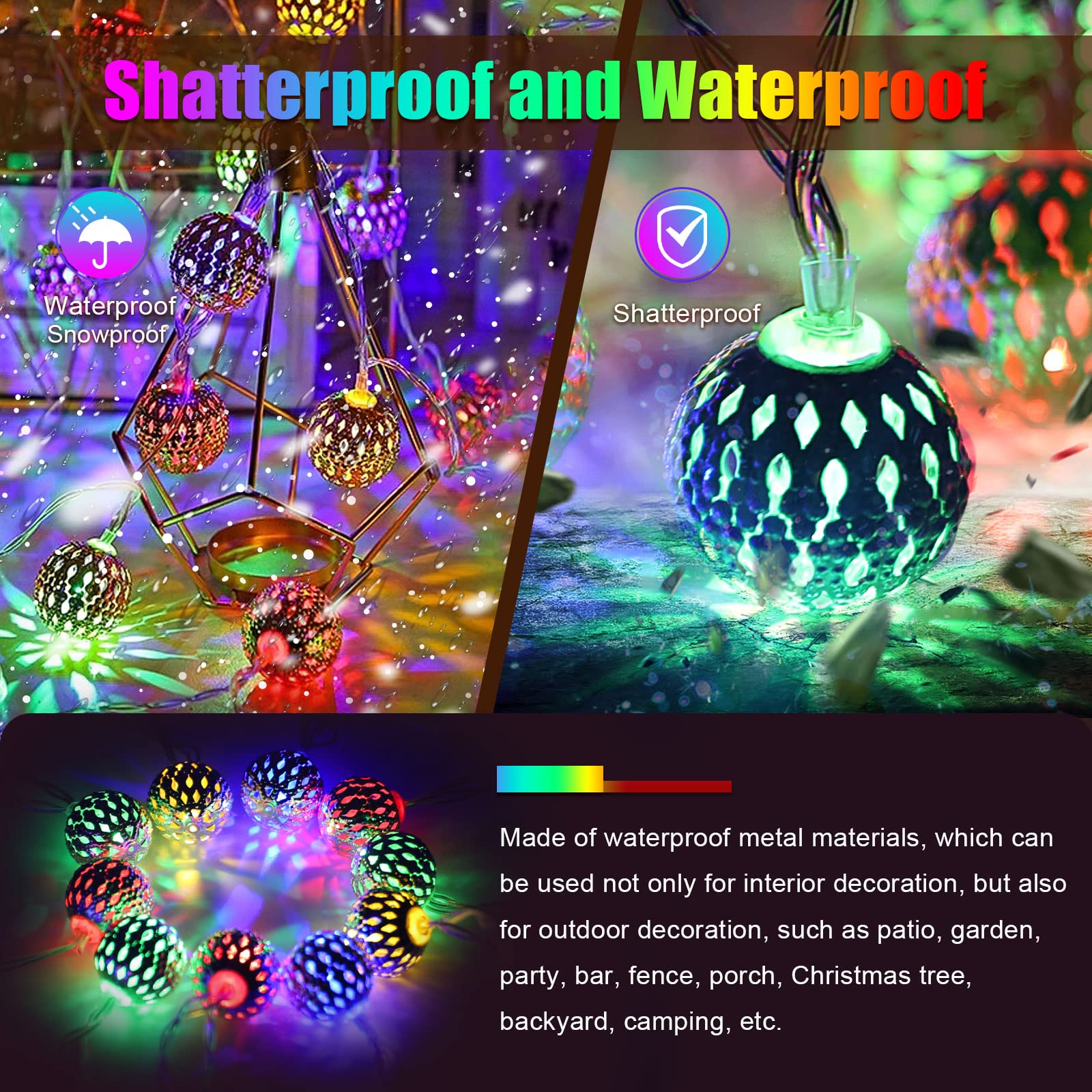 20 Ft LED Globe String Lights - 40 Balls (0.98in) Battery Powered Moroccan Fairy Lights for Indoor, Bedroom, Party, Birthday & Christmas Tree Decor - Perfect for Wedding Backdrops, Garden Parties and Cozy Home Ambiance (Batteries Not Included)