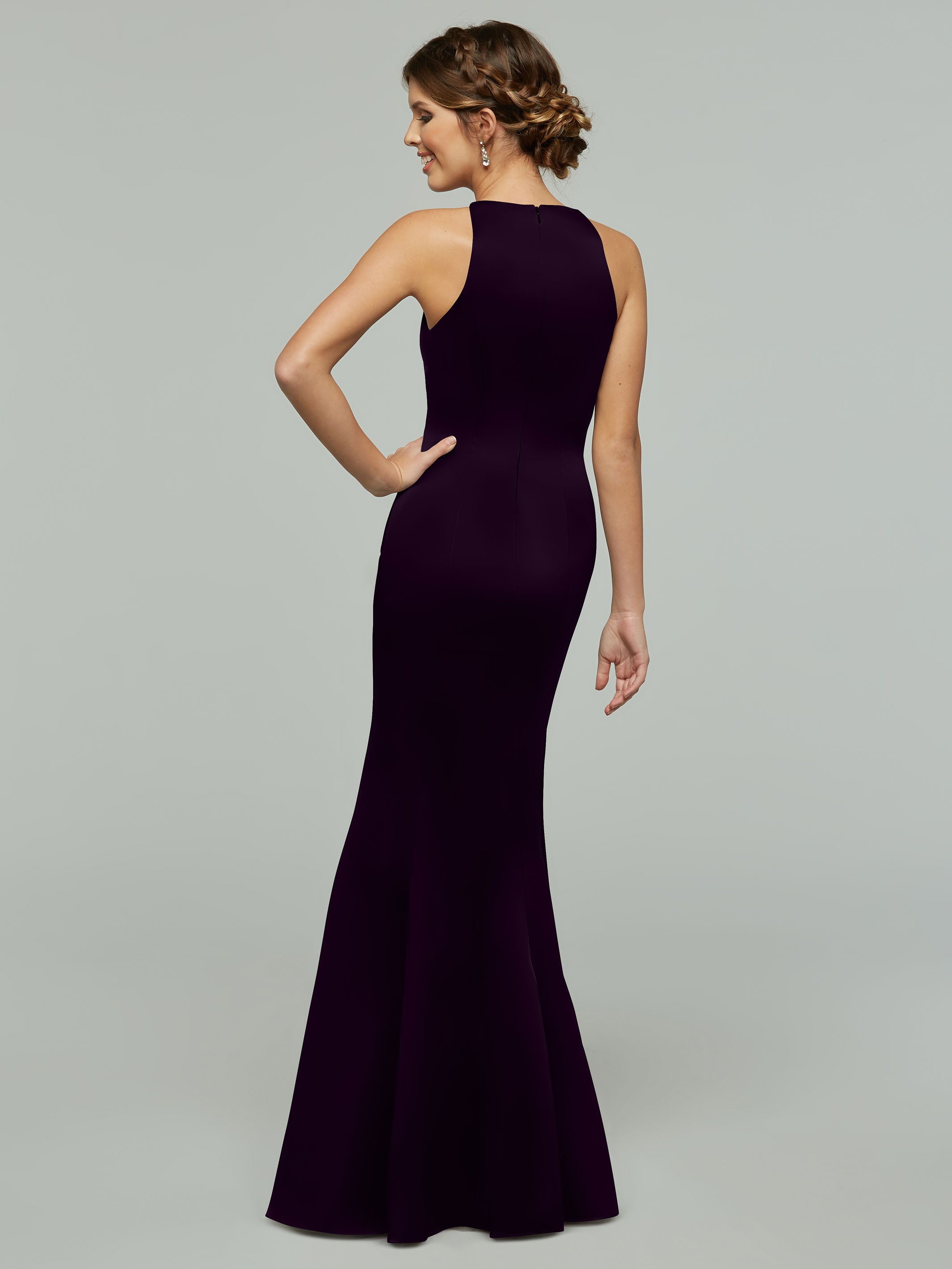 Elegant Mermaid Satin Bridesmaid Dress with Halter Neckline - Perfect for Weddings, Prom & Formal Events - Style #80071