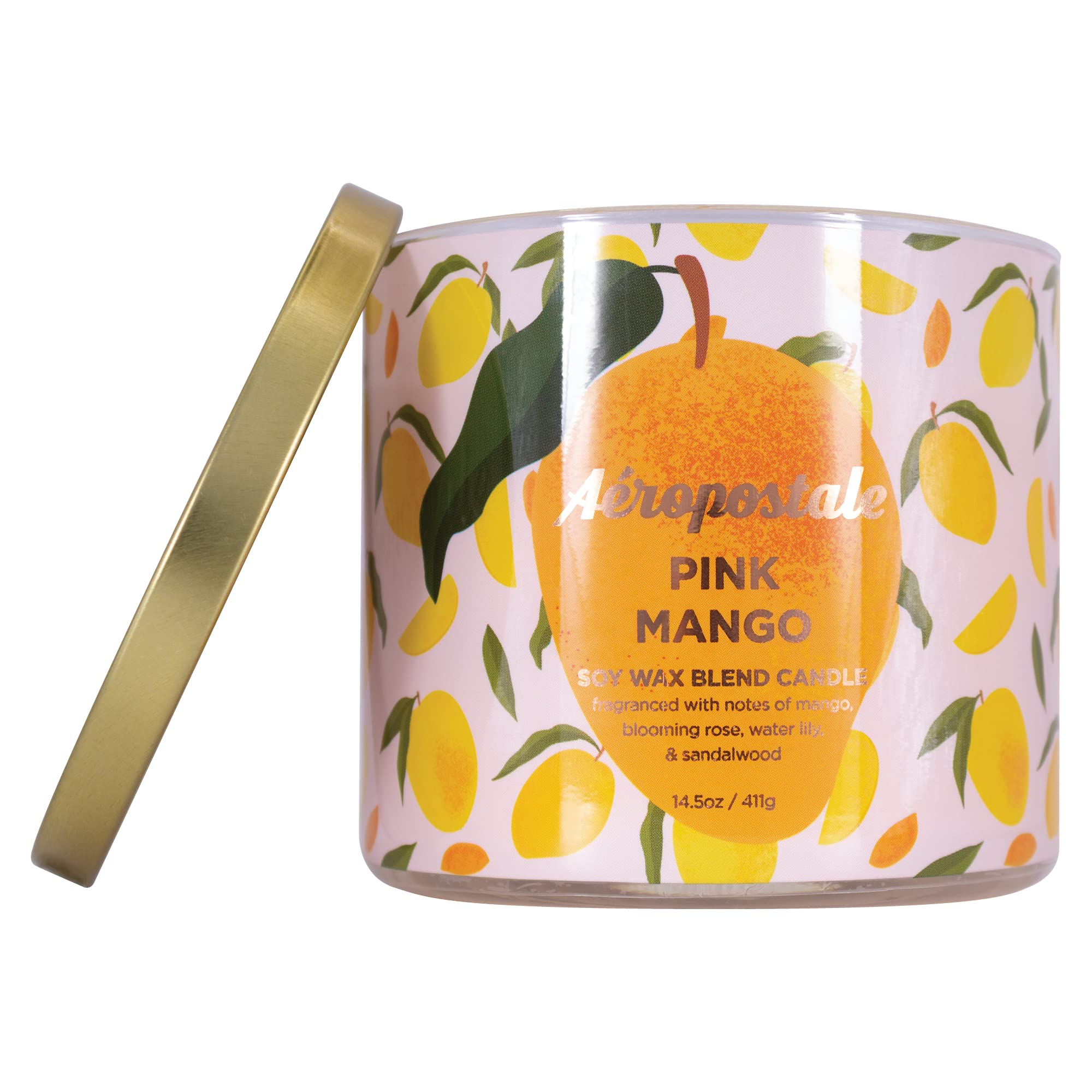 Aeropostale Pink Mango Scented Soy Candle - Long Lasting Fragrance for Home, Office & Relaxation - Perfect for Aromatherapy, Gifts & Decor