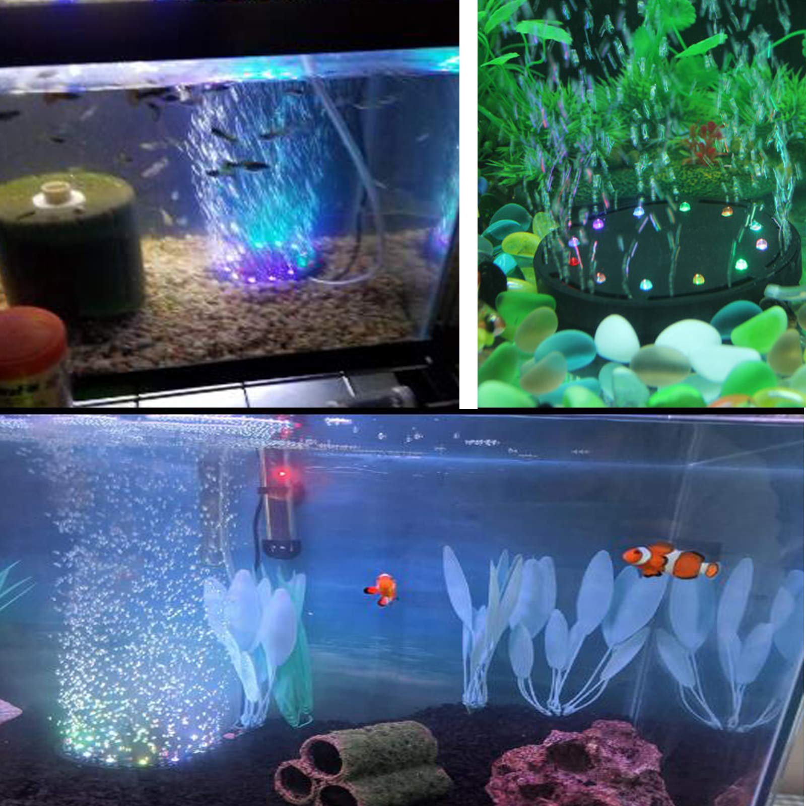 12 LED Aquarium Bubble Light - 5 Inch Submersible Air Stone for Fish Tank, Turtle Tank Decoration | Energy Efficient LED Bubbler Lamp with Air Pump | Perfect for Home Aquariums, Office Fish Tanks & Aquatic Pet Habitats
