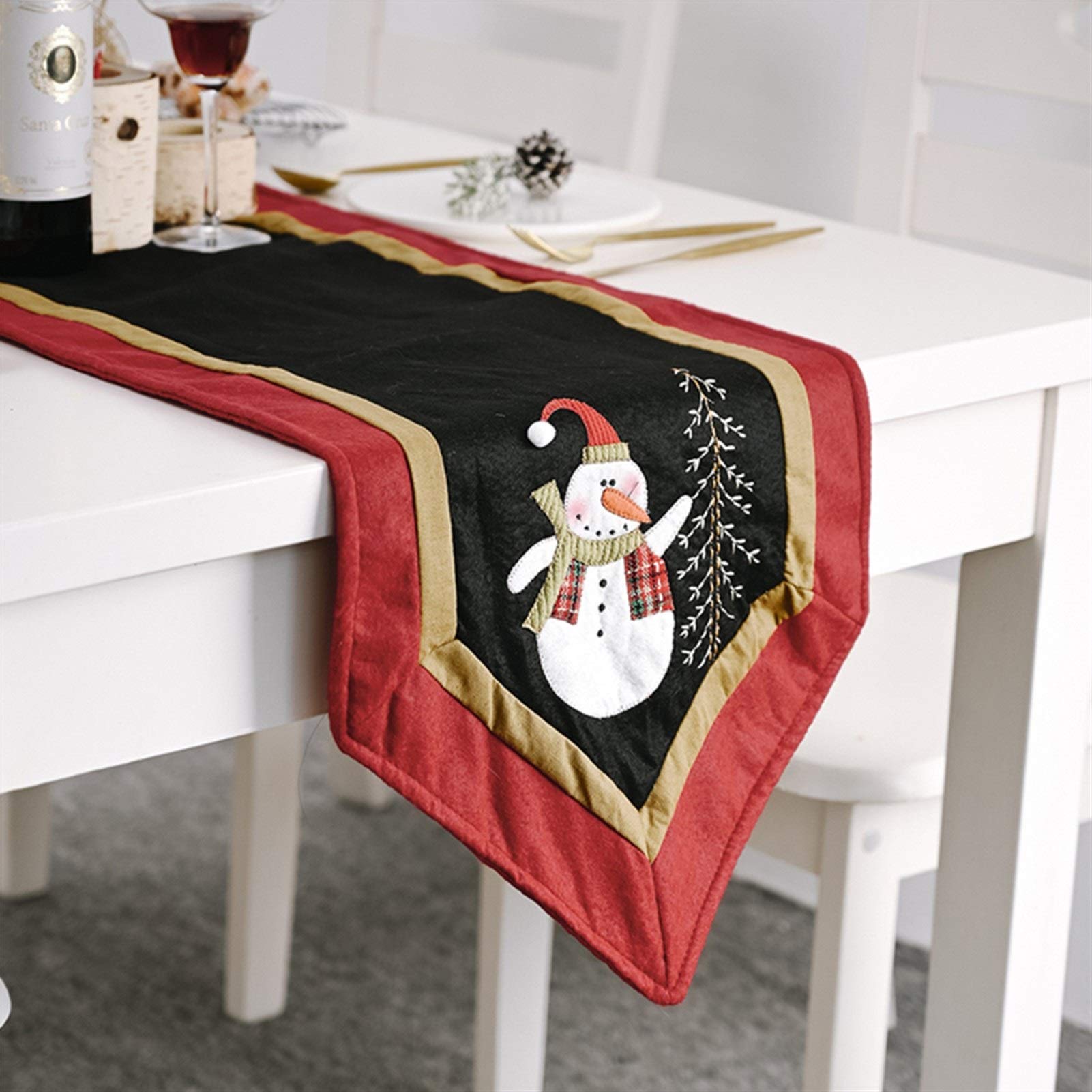 Christmas Table Runner - Festive Santa Claus Design Red Tablecloth for Holiday Decor, Dining Table Cover, Party & Home Decoration | Perfect for Christmas Dinner, Winter Gatherings & Festive Celebrations