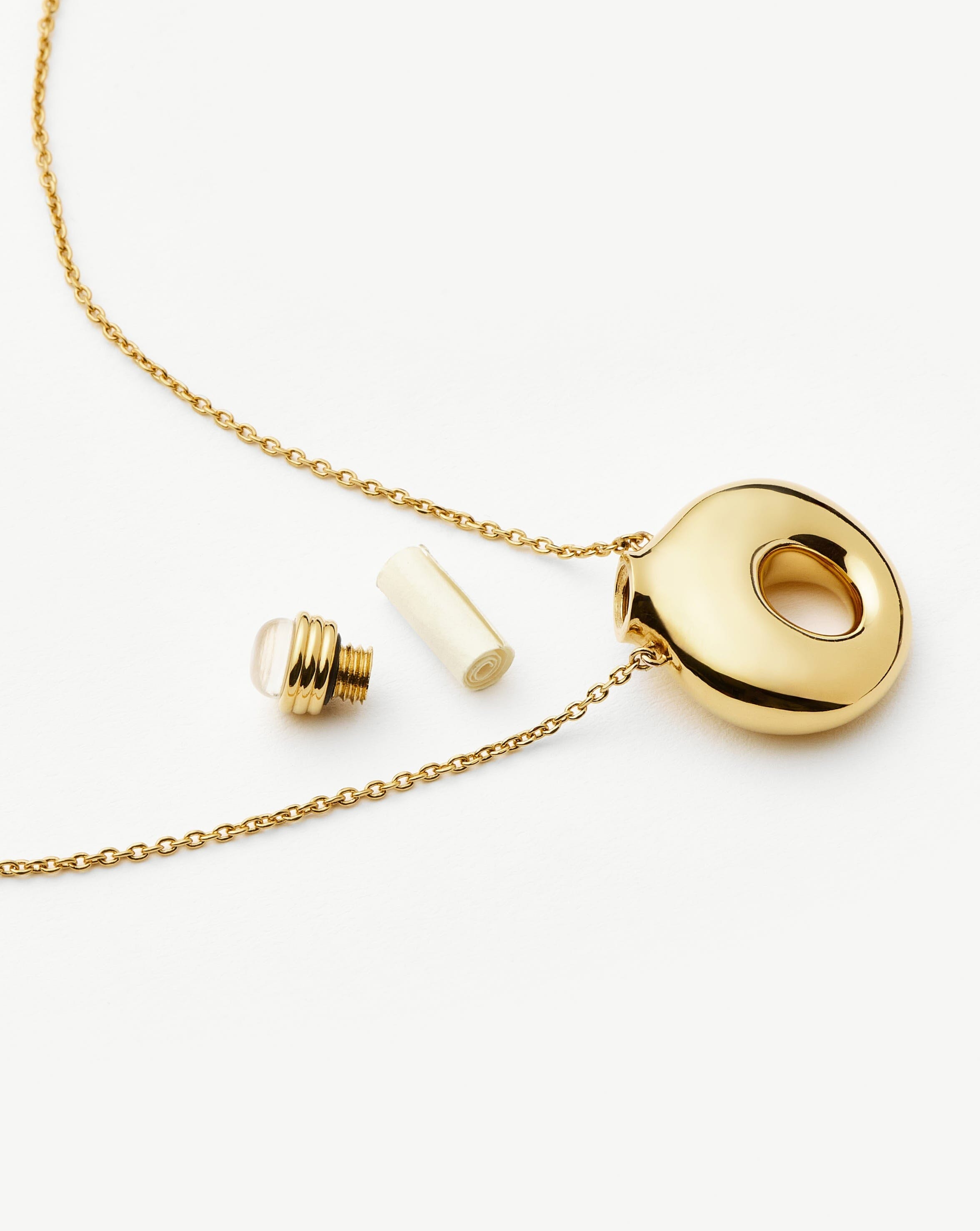 Message in a Bottle Molten Pendant Necklace - 18k Gold Plated Romantic Jewelry Gift for Her | Perfect for Anniversaries, Valentine's Day & Special Occasions