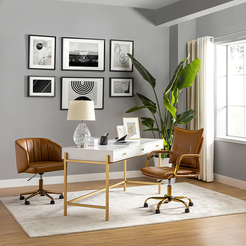 Stylish Michele Vegan Leather Task Accent Chair - Modern Office & Living Room Furniture for Home & Workspace