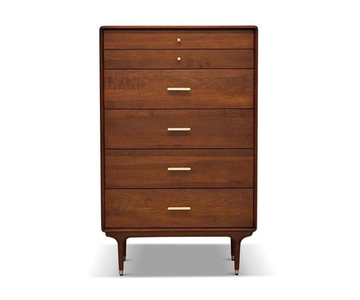 Hendrick High Chest Dresser - 6-Drawer Solid Wood Bedroom Storage Furniture for Clothes & Linens | Perfect for Master Bedroom, Guest Room & Nursery Organization