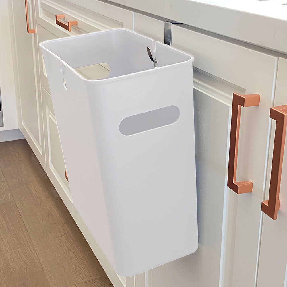 16 Liter SlimGiant Trash Can - 4.2 Gallon Modern Wastebasket with Lid, Ivory White Office & Kitchen Garbage Bin for Home, Office, and Dorm Use