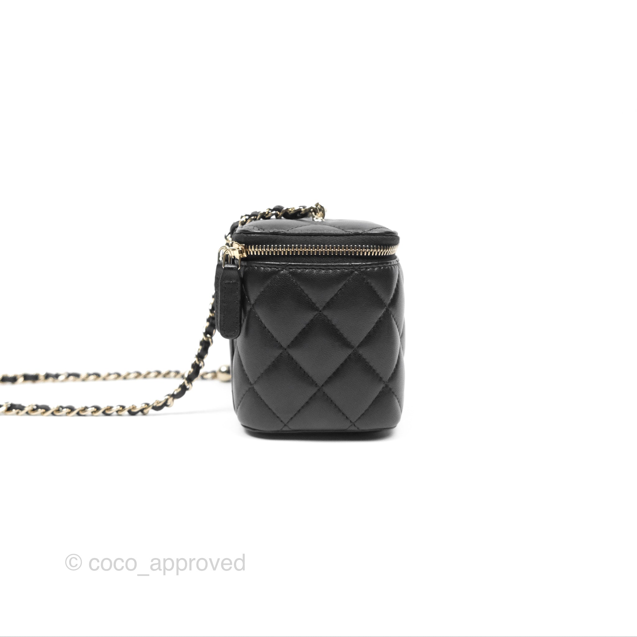 Chanel Ball Crush Vanity Bag with Chain - Black Lambskin Leather & Gold Hardware - Luxury Crossbody Bag for Women, Perfect for Evening Parties & Date Nights