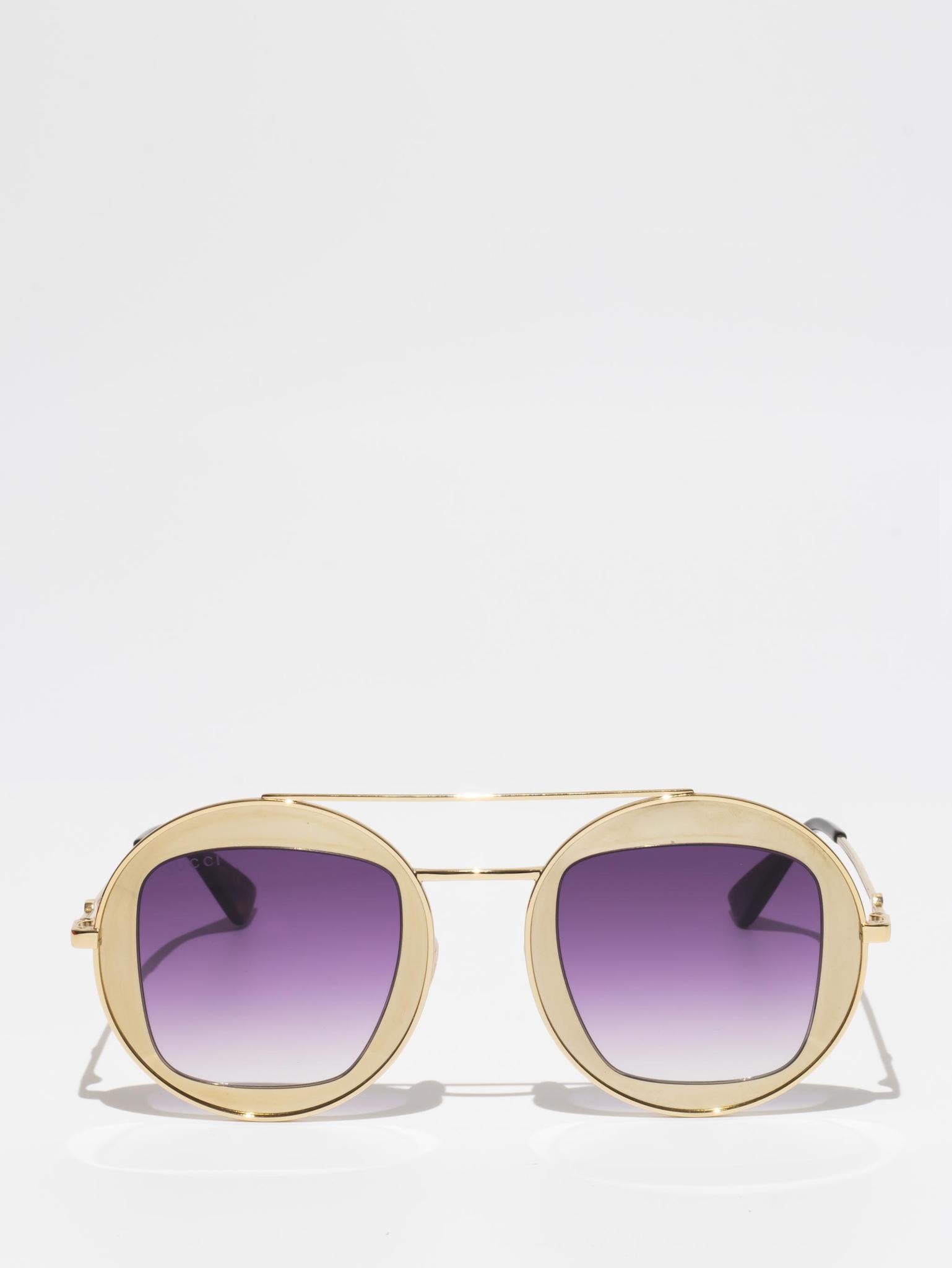GUCCI GG0105S 002 Gold Aviator Sunglasses for Women - Luxury Designer Shades for Beach, Driving & Outdoor Fashion