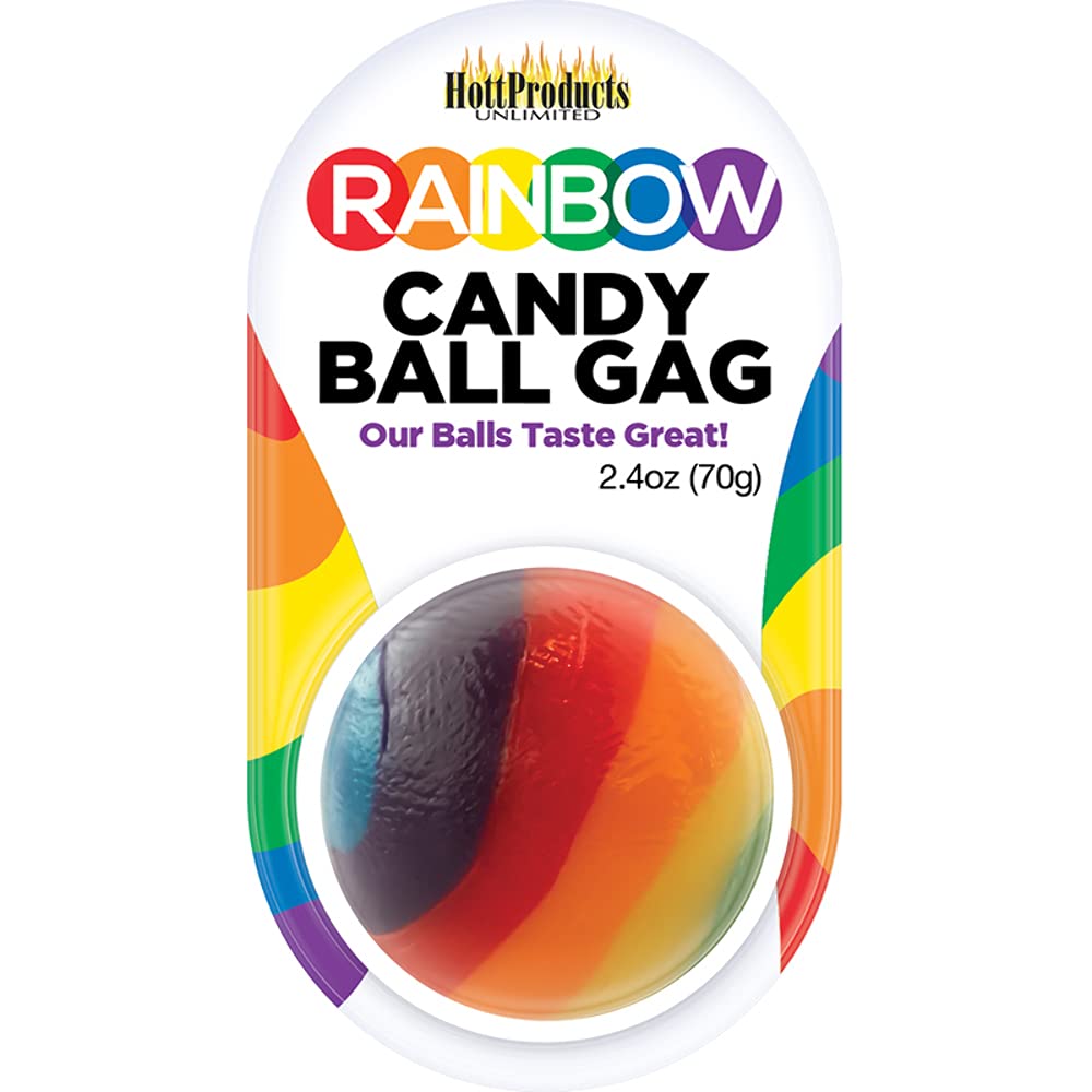 Rainbow Candy Ball Gag - Adult Play Accessory for BDSM, Roleplay & Couples Fun - Perfect for Parties, Spicing Up Relationships & Sensual Play
