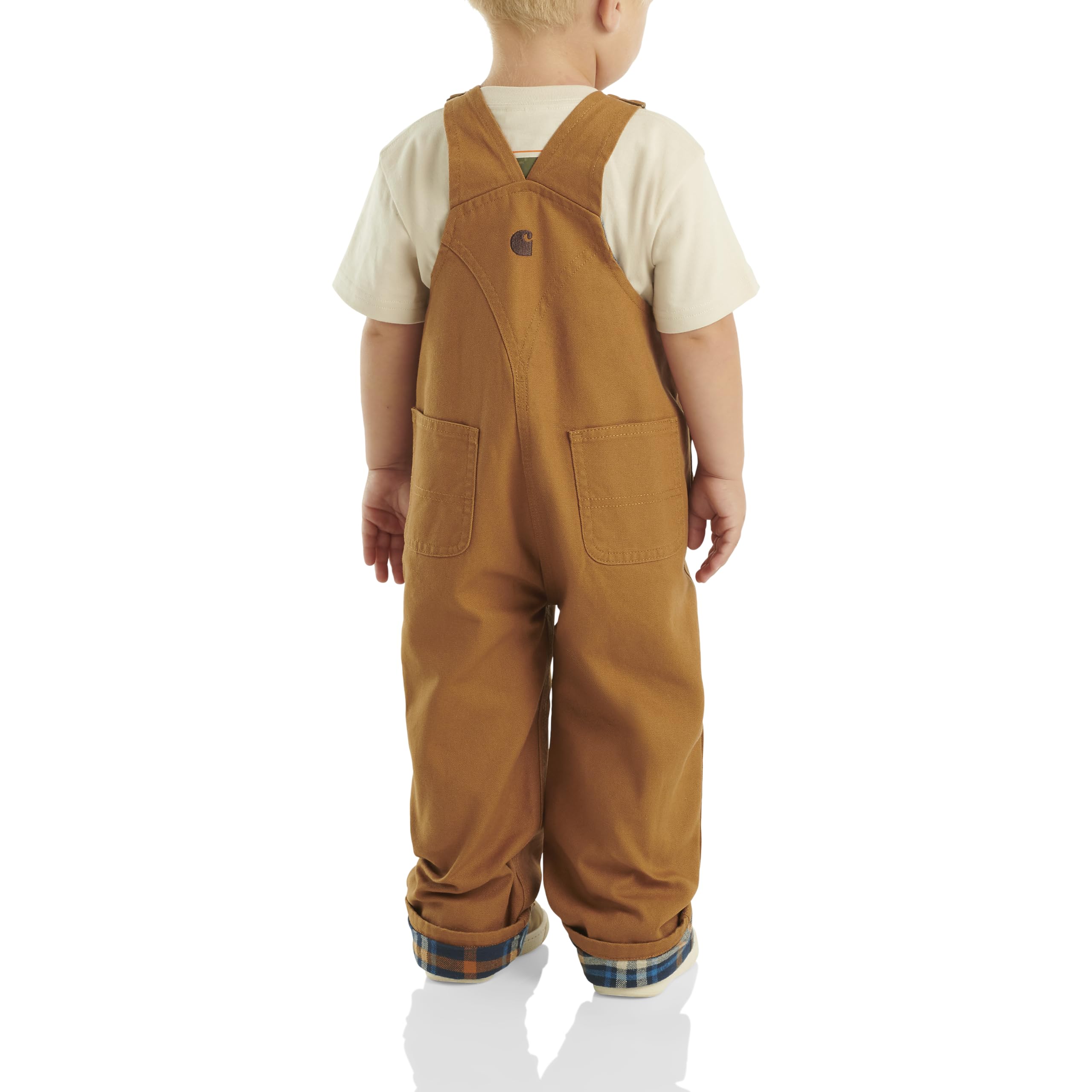 Carhartt Baby Boys' Flannel-Lined Canvas Overalls - Durable & Warm for Outdoor Play, Winter Adventures & Everyday Comfort