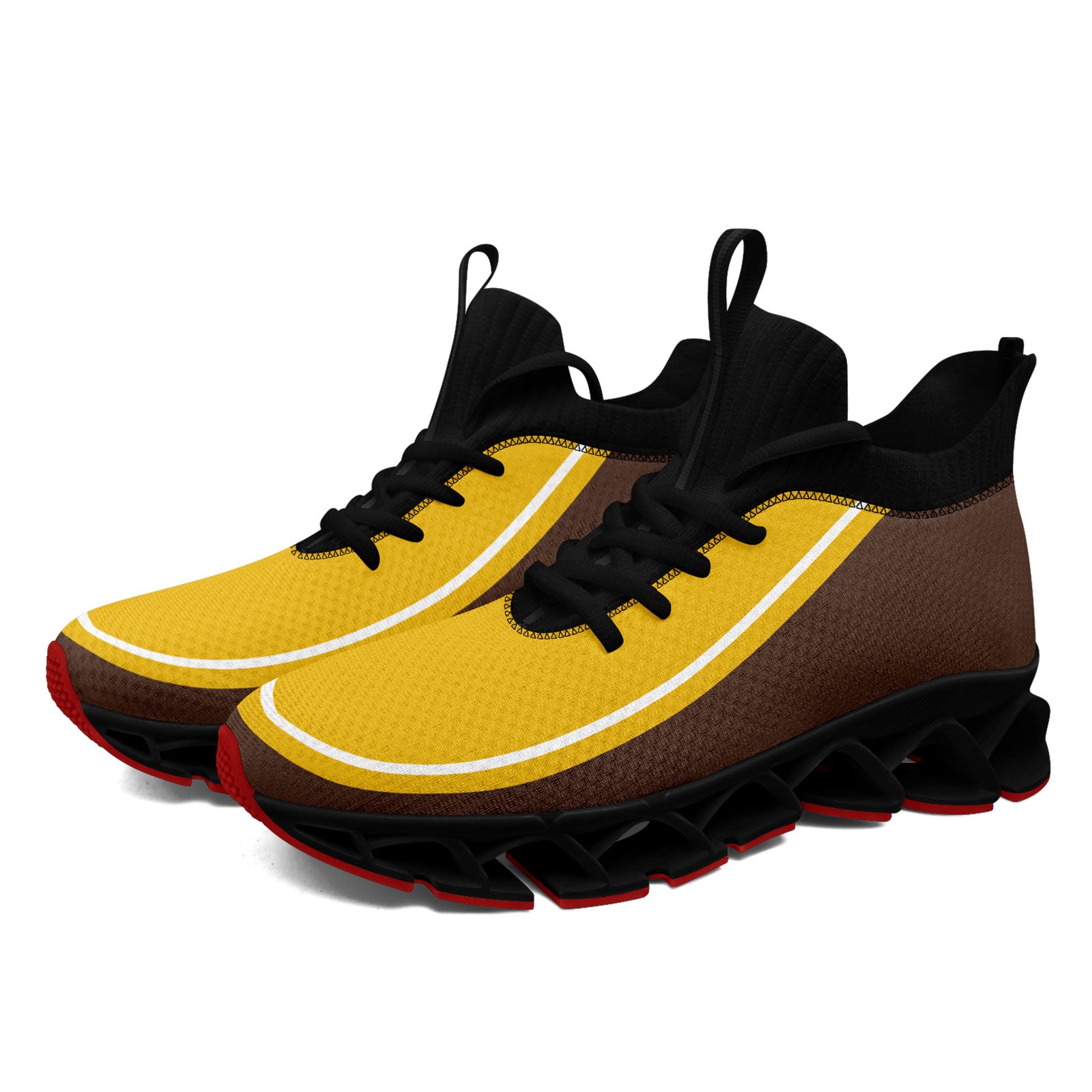 Custom Brown & Yellow Maxsoul Personalized Sneakers - Breathable Comfort Shoes for Men & Women (FN030XD D020388) - Perfect for Running, Gym Workouts & Casual Streetwear Fashion