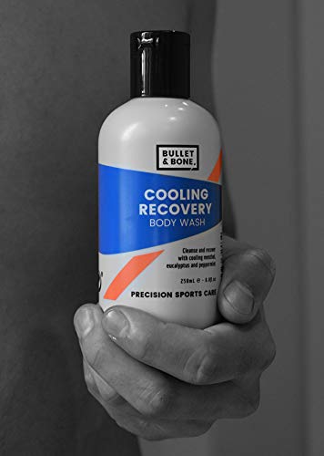 Bullet & Bone Cooling Recovery Body Wash - Menthol & Peppermint Infused for Skin Cleansing, Moisturizing & Temperature Cooling (100ml) - Perfect for Post-Workout, Hot Weather & Muscle Relief