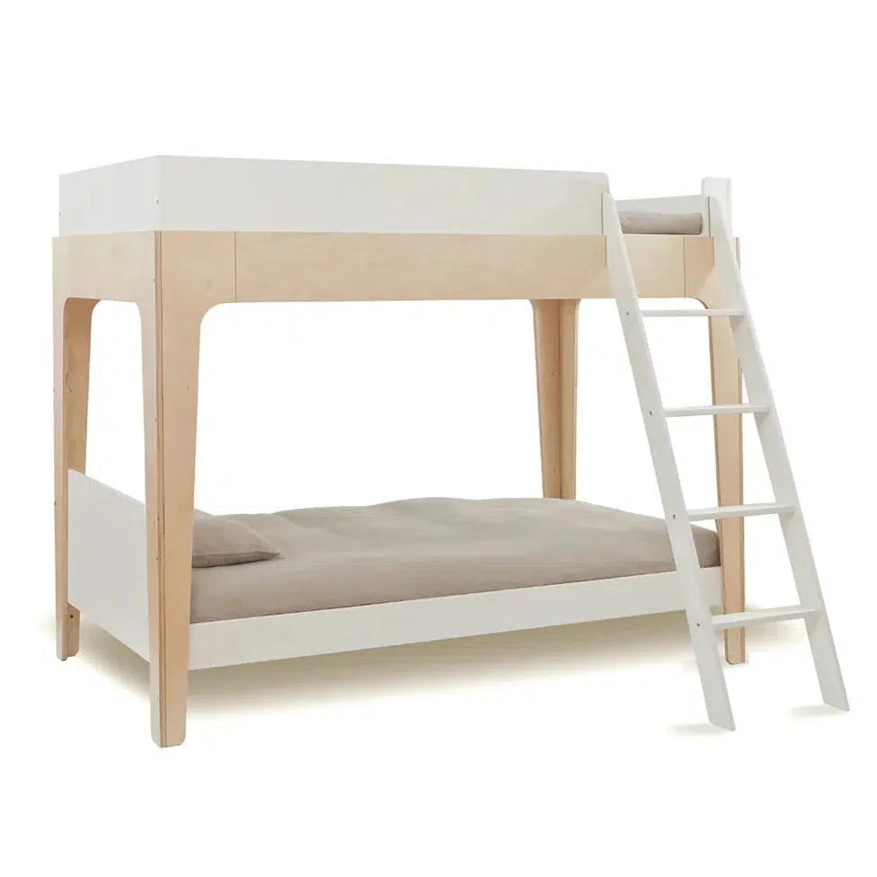 Oeuf Perch Bunk Bed in Natural Birch Wood - Space-Saving Kids Bunk Bed for Small Rooms, Dorms & Shared Bedrooms