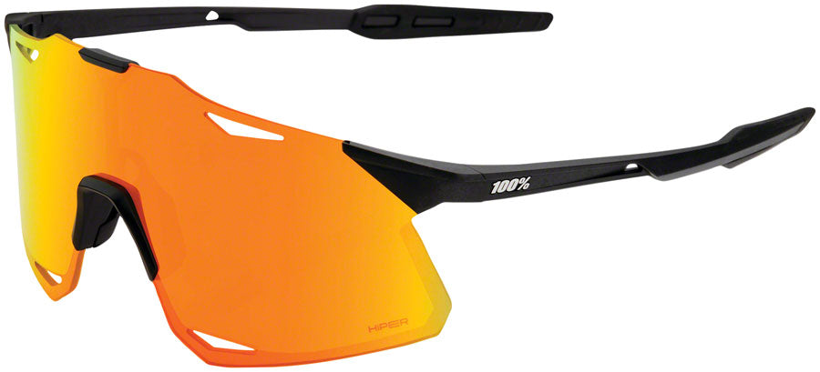 100% Hypercraft Polarized Sunglasses - Matte Black Frame, HiPER Red Multilayer Mirror Lens - UV Protection for Driving, Running & Outdoor Activities