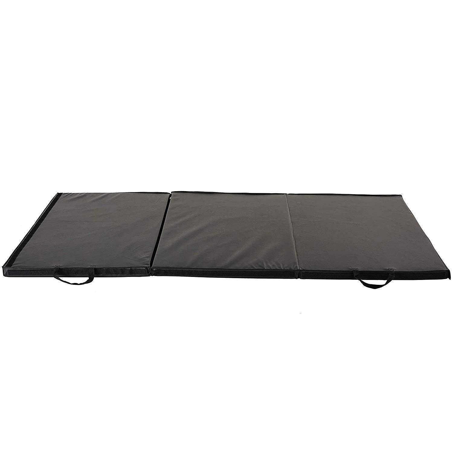 Sunny Health & Fitness Tri-Folding & Puzzle Exercise Mats - Extra Thick Non-Slip Yoga Mat for Home Gym, MMA, Gymnastics & Cardio Workouts | Water-Resistant Durable Cushioning for Core Training & Fitness | Perfect for Small Spaces & Home Workouts