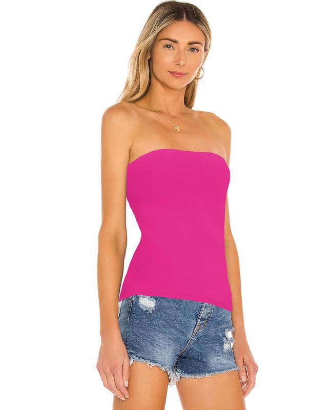 Women's Cotton Long Tube Tops - 3 Pack Strapless Camisoles & Bandeau Shirts | Sexy Layering Basics for Summer, Beach, Club & Casual Outfits