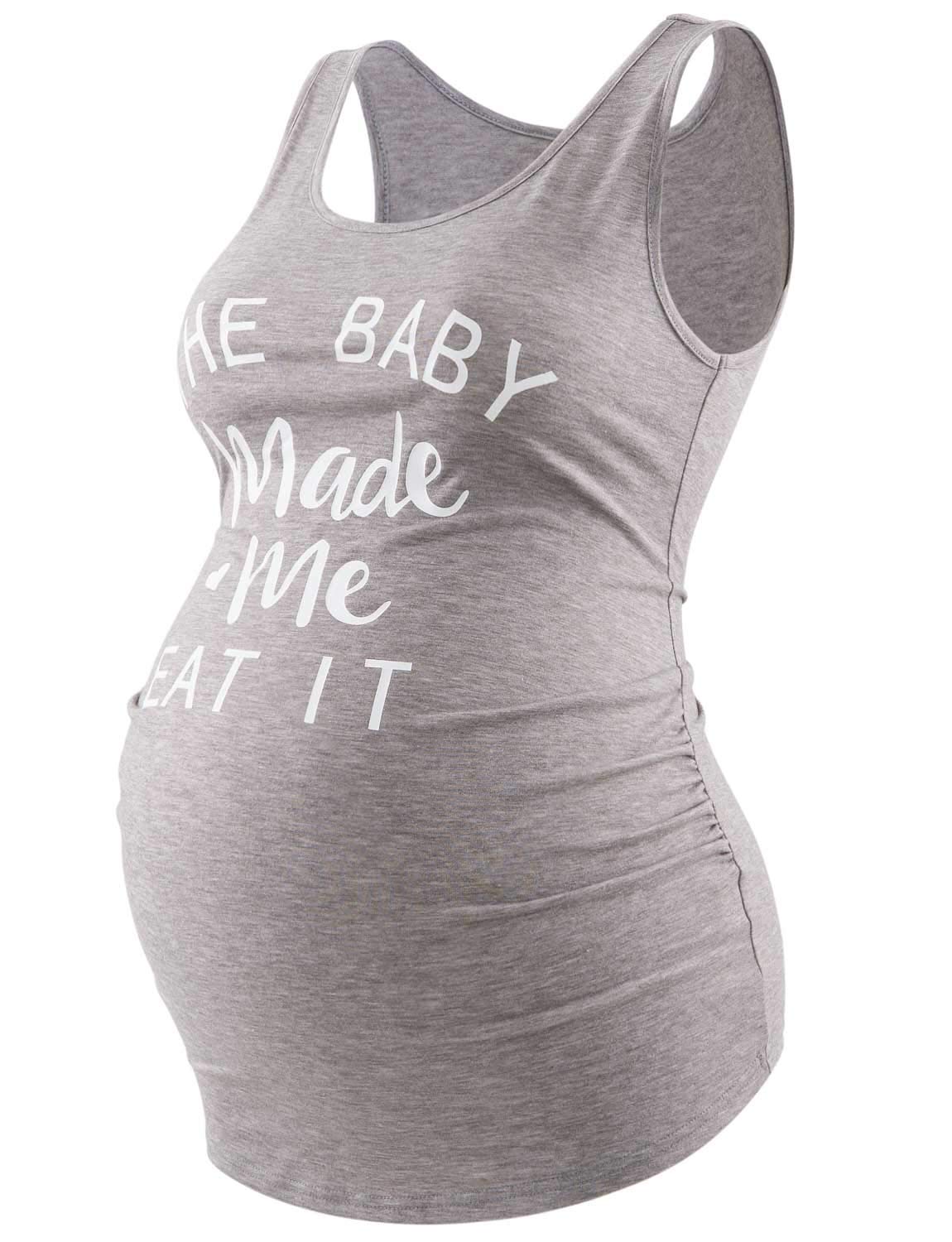 Maternity Tank Tops for Women - Ruched Sleeveless Basic Pregnancy Shirts & Nursing Tops - Soft Stretchy Comfort for Everyday Wear, Maternity Photos & Breastfeeding