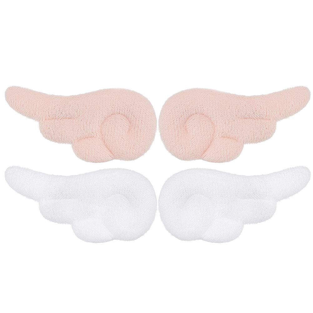 Beaupretty 2 Pairs Angel Wings Hair Clips - Cute Cartoon Plush Hairpins, Leather Barrettes Hair Accessories for Women & Girls (White & Pink) - Perfect for Parties, Weddings & Everyday Fashion