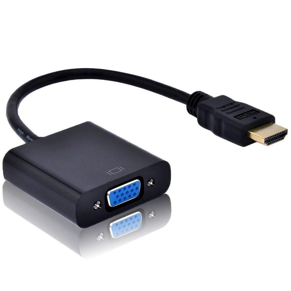 BigPlayer HDMI to VGA Adapter Converter Cable - Male to Female - Supports 1080P Full HD Resolution - Compatible with Laptop, PC, Monitor, Projector - Ideal for Home Office, Classroom & Conference Presentations (Black)