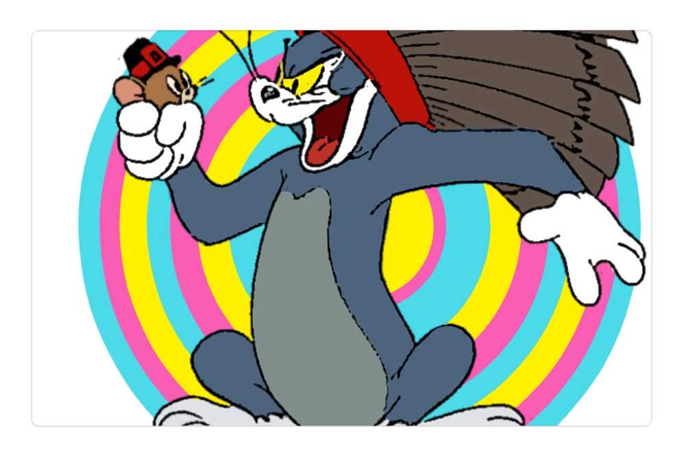 LESGAULEST Tom and Jerry Cartoon Doormat - 23.6 x 15.7 Inch Non-Slip Floor Rug for Kids Room, Entryway & Home Decor - Fun Retro Sketch Design for Indoor Use